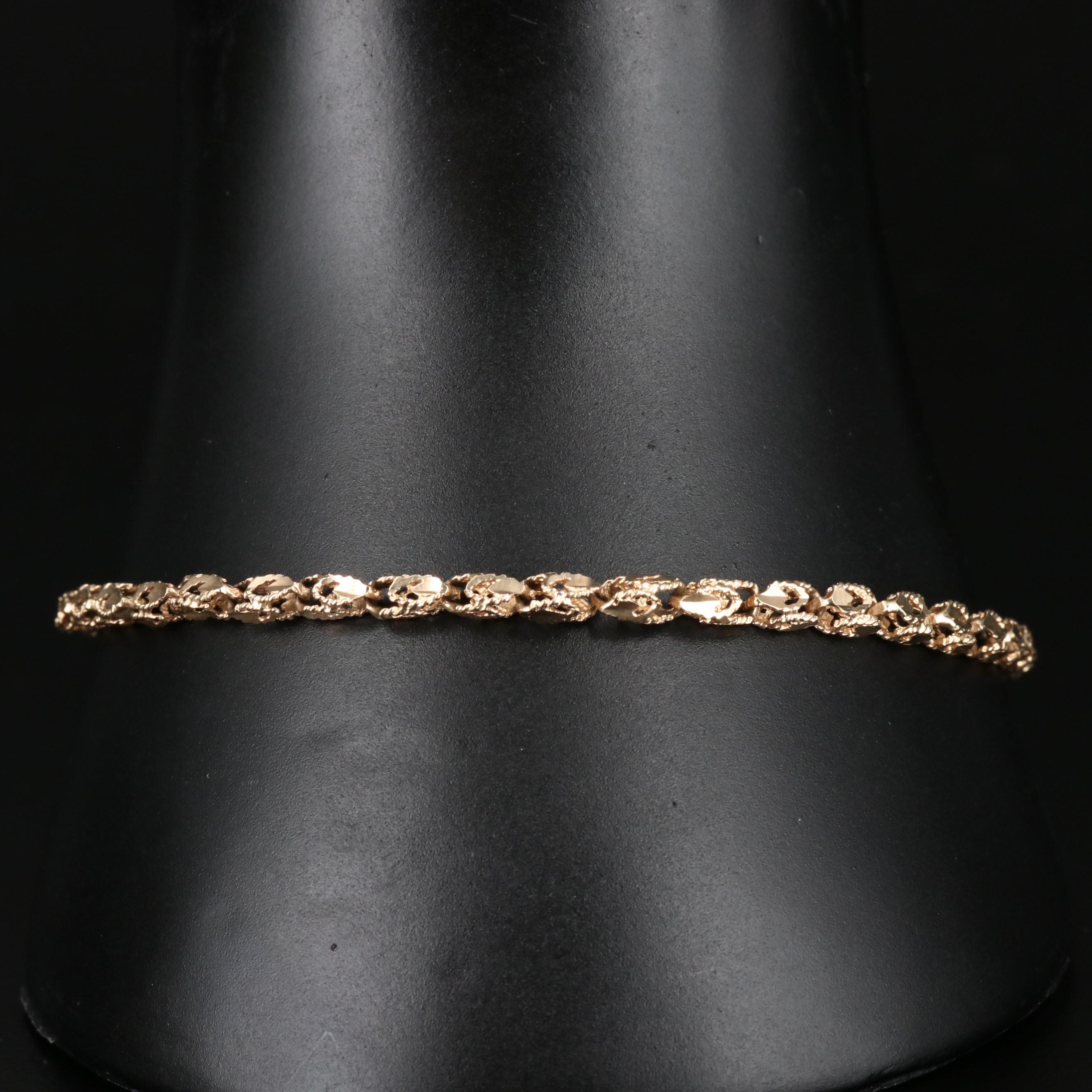 14K Gold Turkish Rope Link Bracelet EBTH