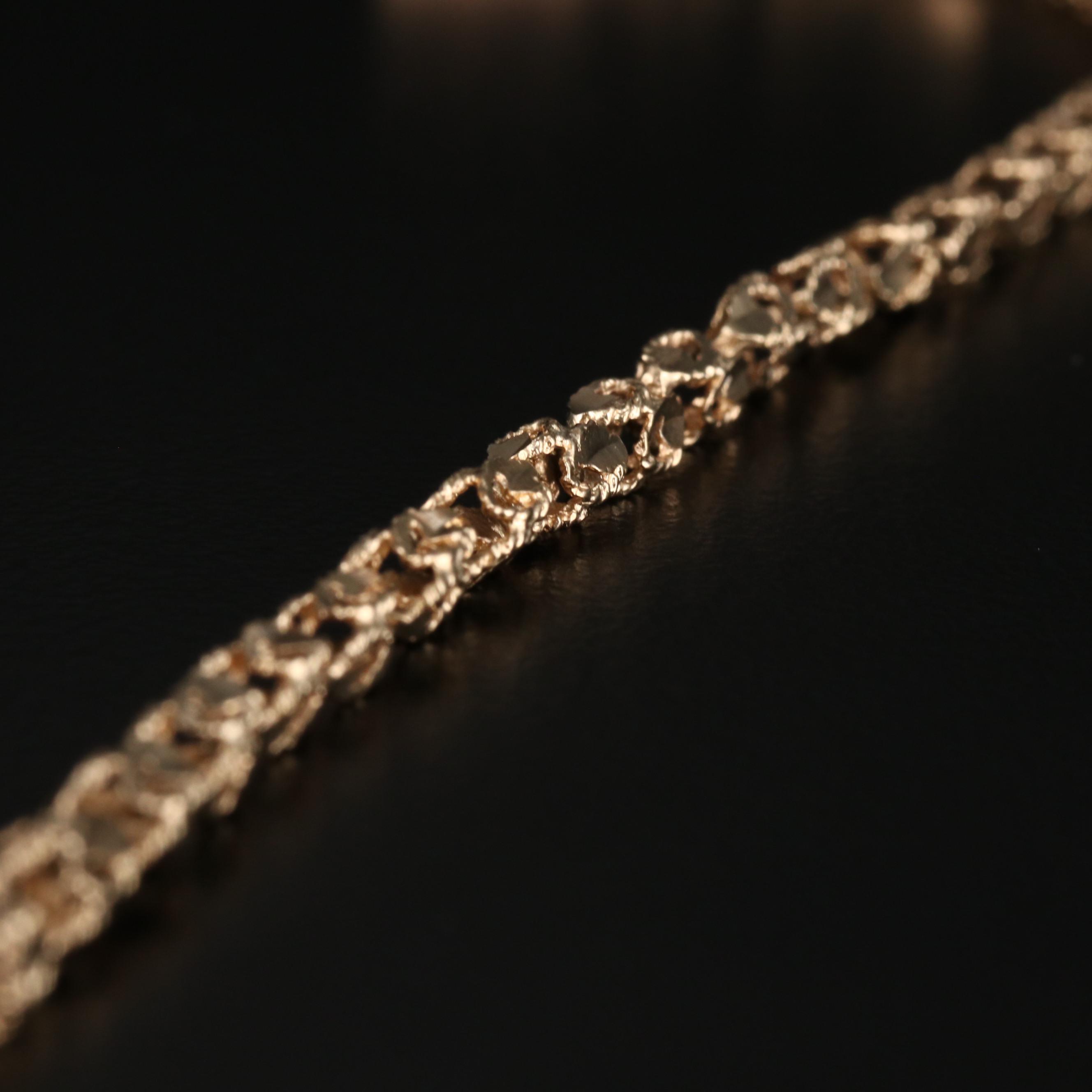 14K Gold Turkish Rope Link Bracelet EBTH