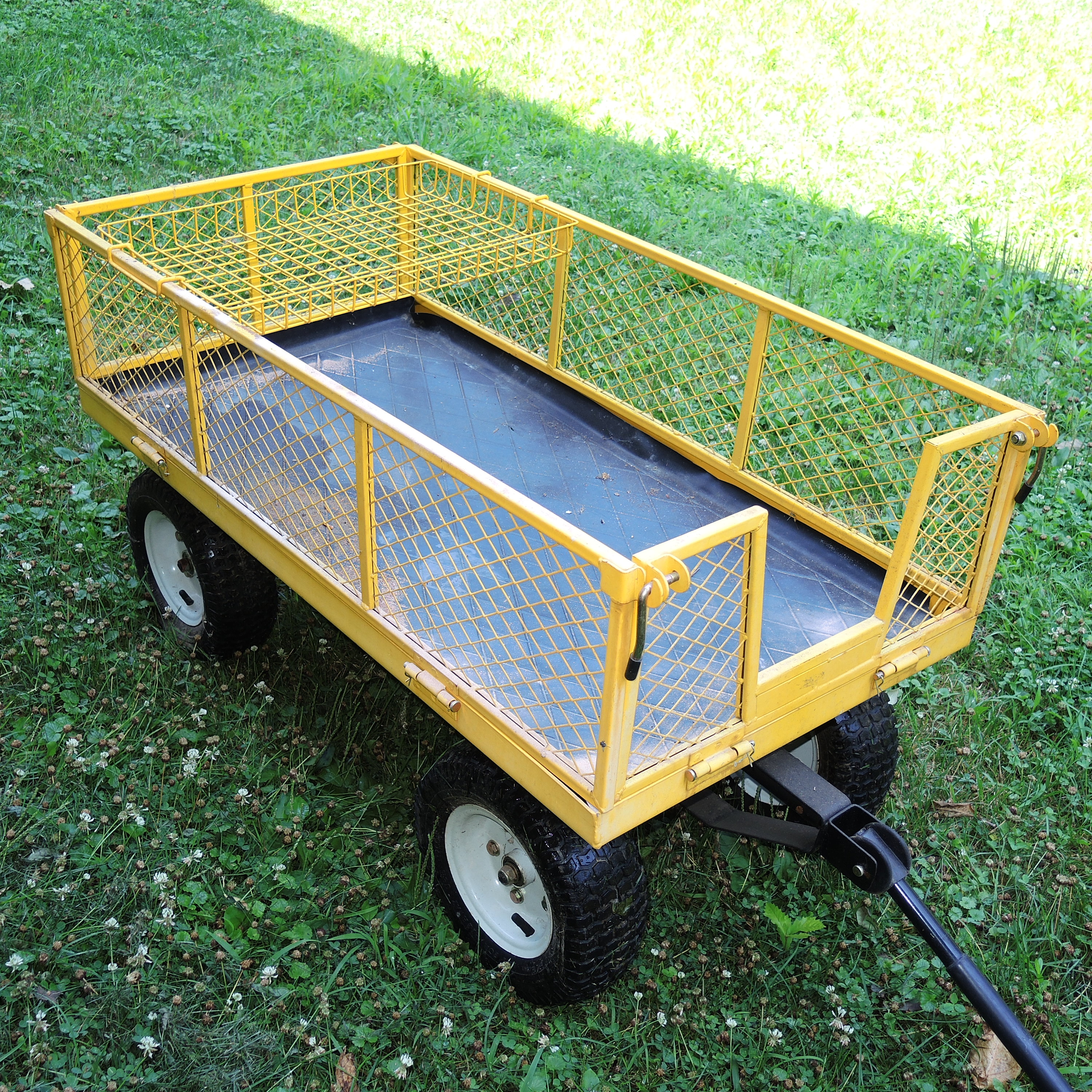 Yellow Metal Mesh Garden Cart Utility Wagon EBTH