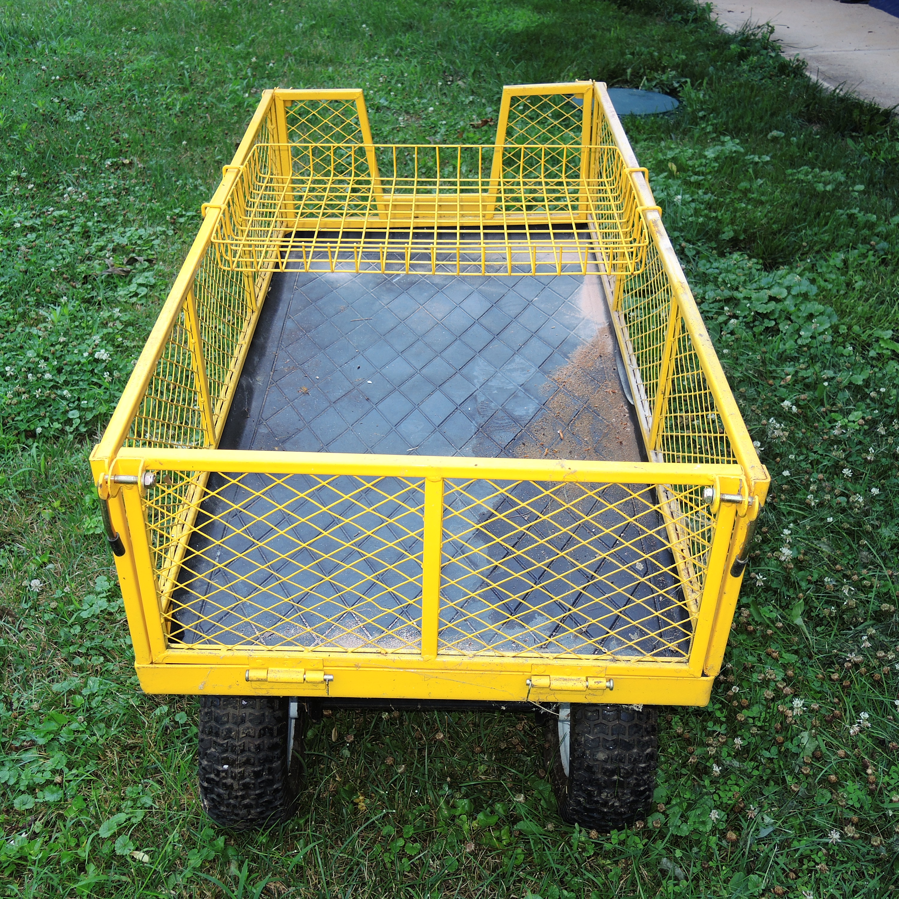 Yellow Metal Mesh Garden Cart Utility Wagon EBTH