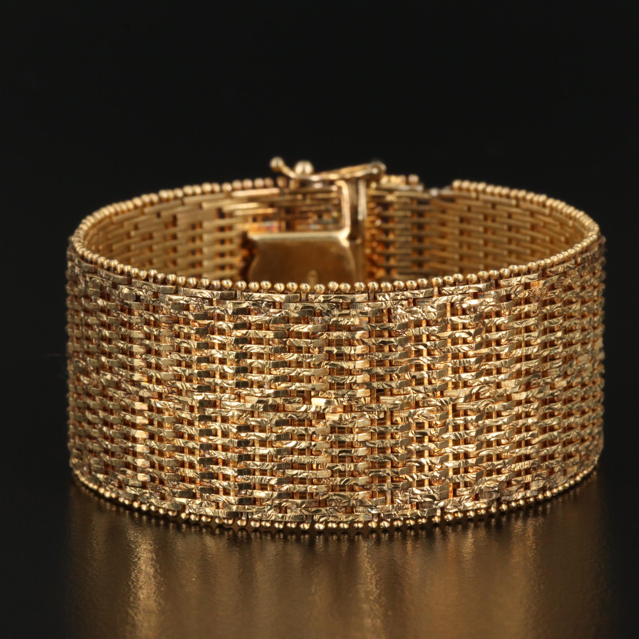 Sterling Silver Basket Weave Bracelet EBTH