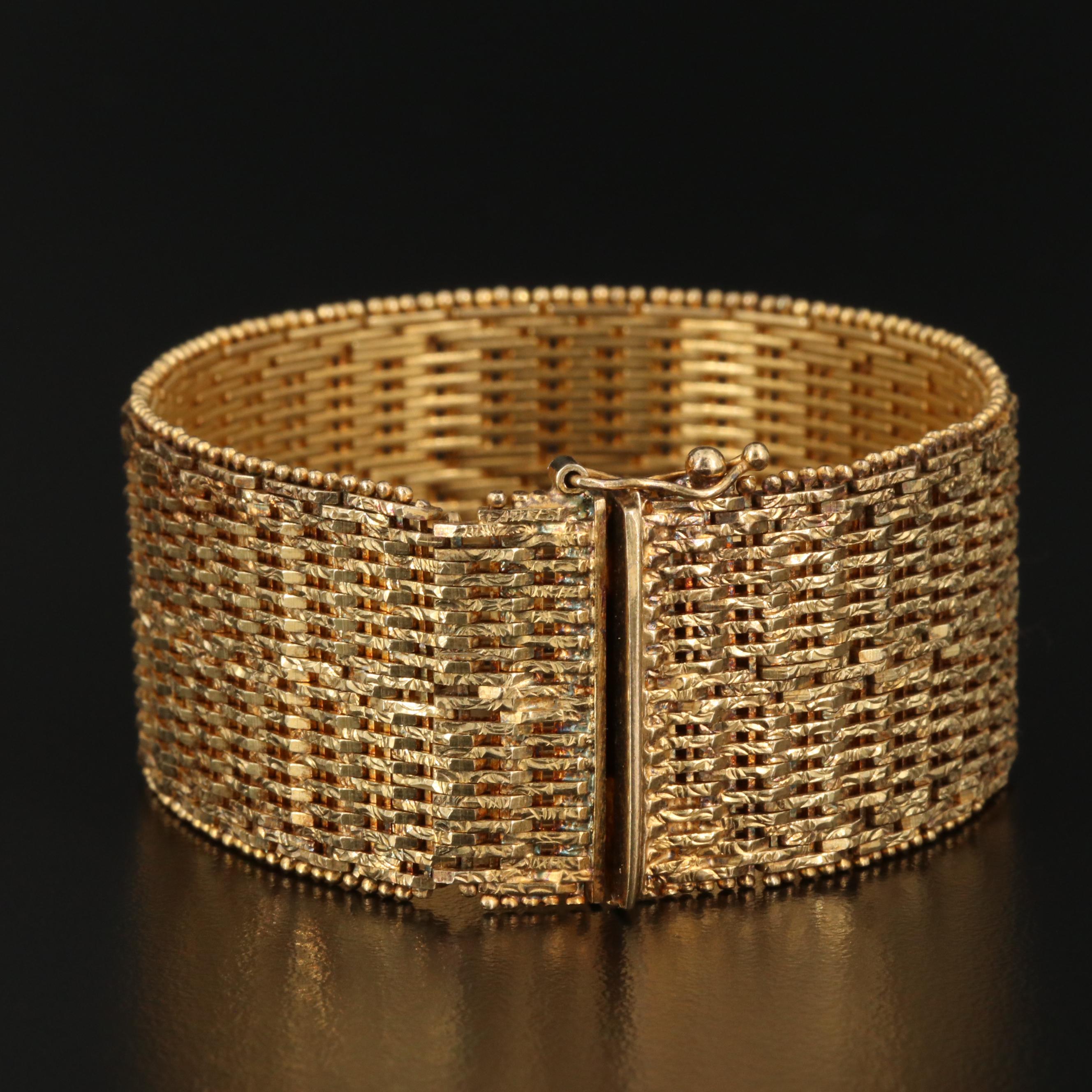 Sterling Silver Basket Weave Bracelet EBTH