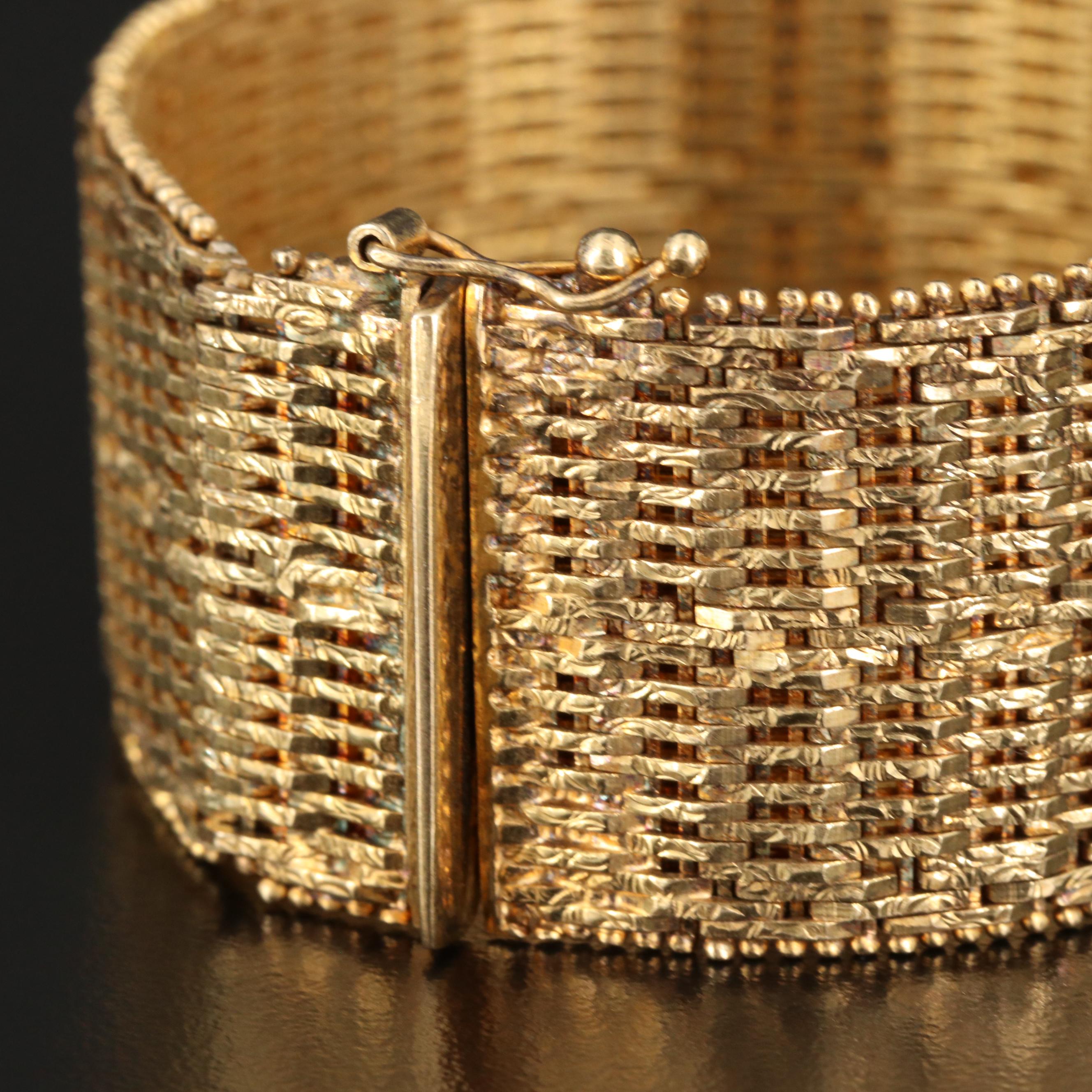 Sterling Silver Basket Weave Bracelet EBTH