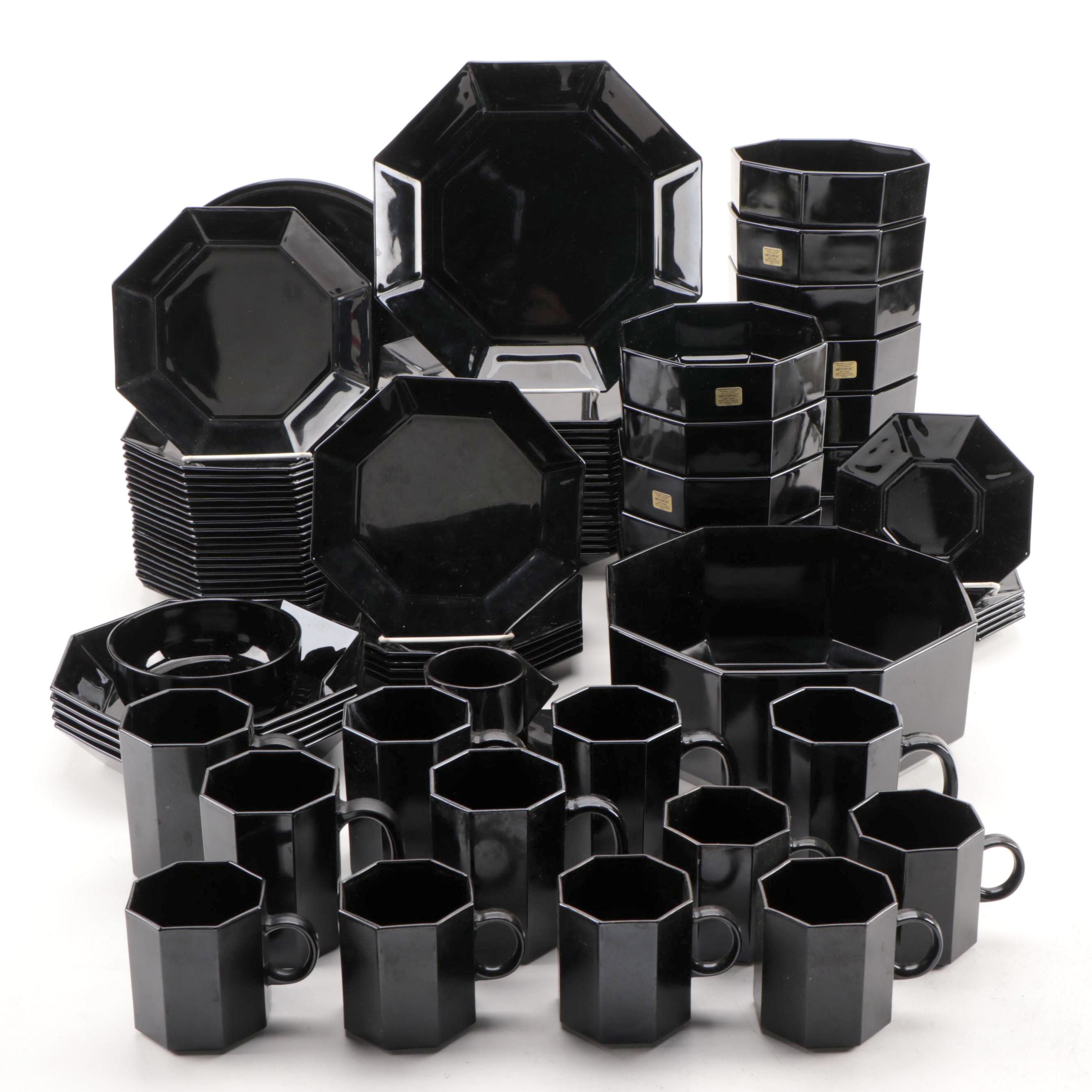 Arcoroc "Octime" Black Glass Dinnerware Pieces EBTH