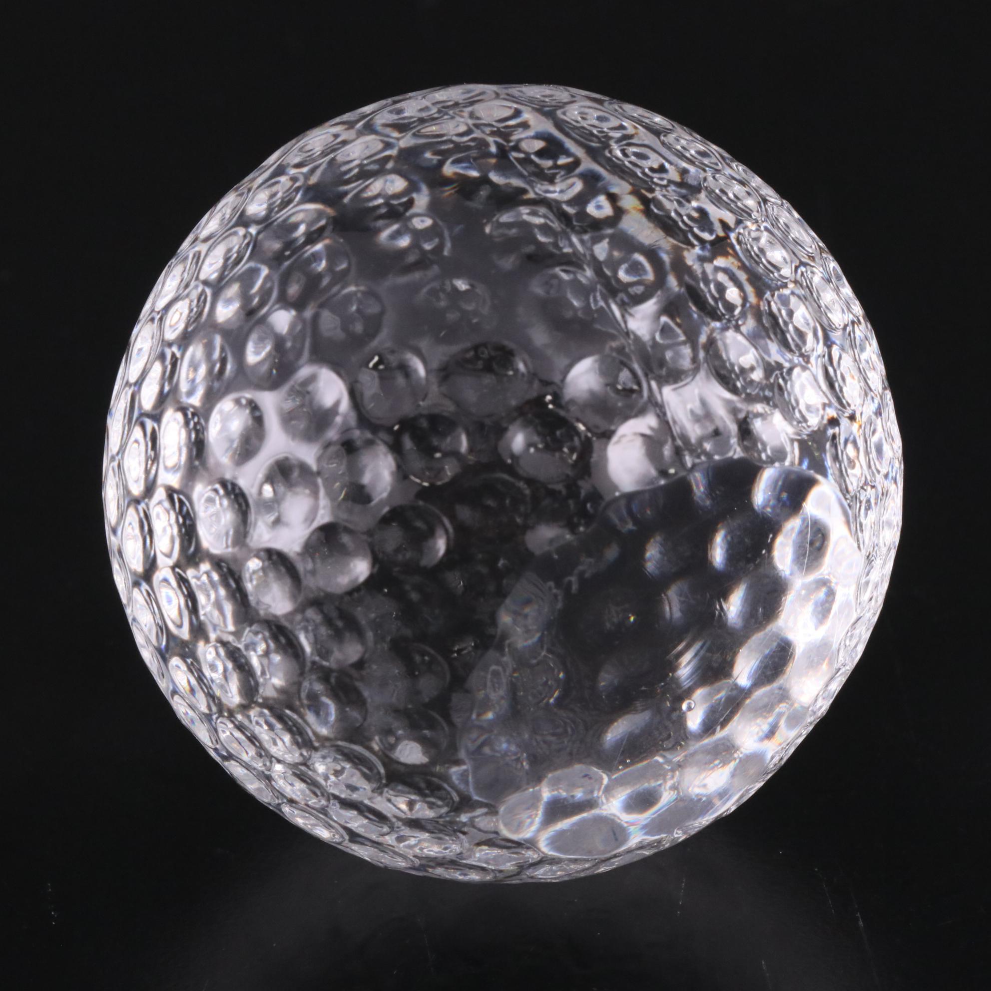 Orrefors Crystal Golf Ball Paperweight EBTH