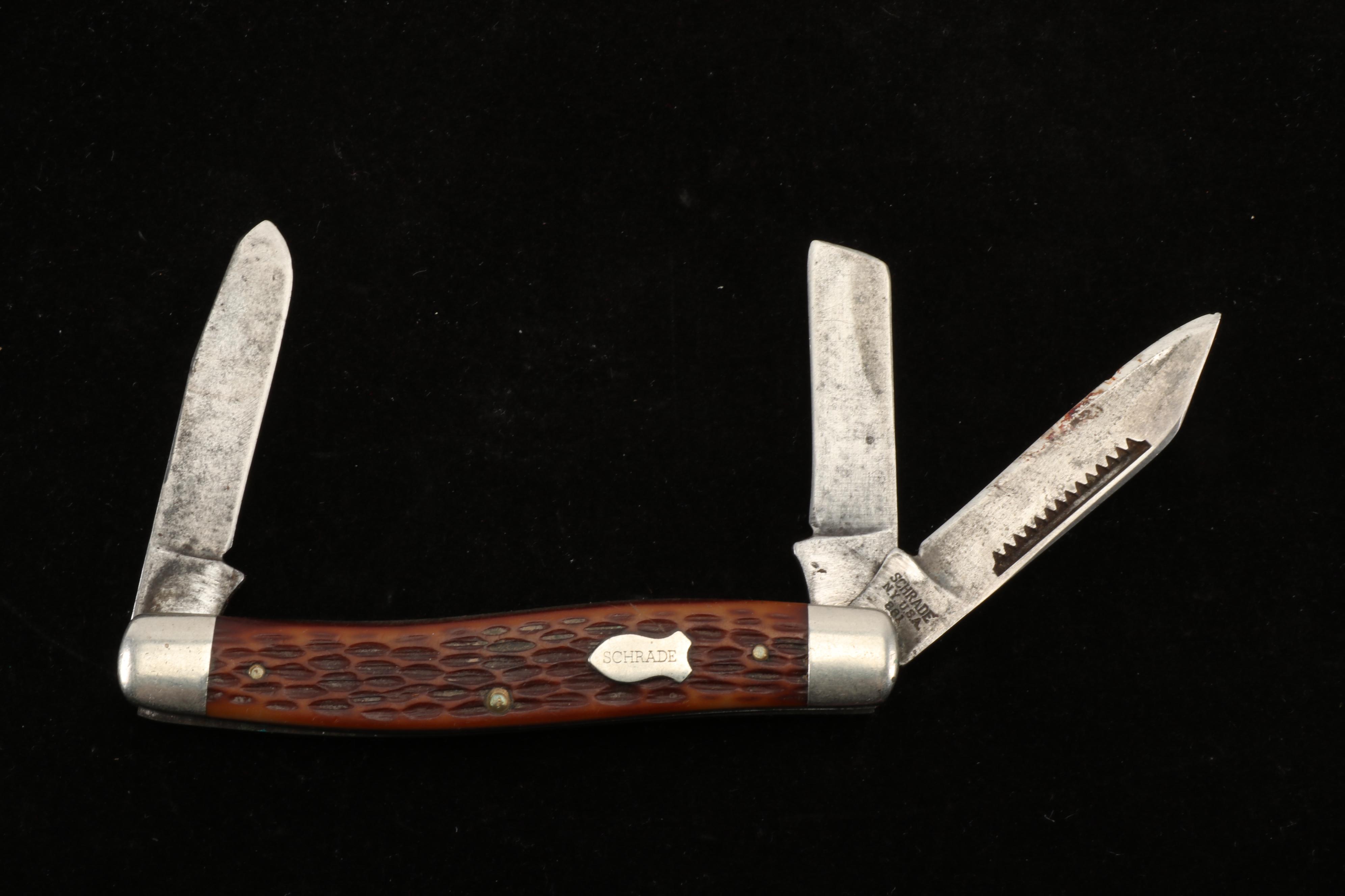 Schrade Pocket Knives Including Old Timer, Uncle Henry, Scrimshaw, and