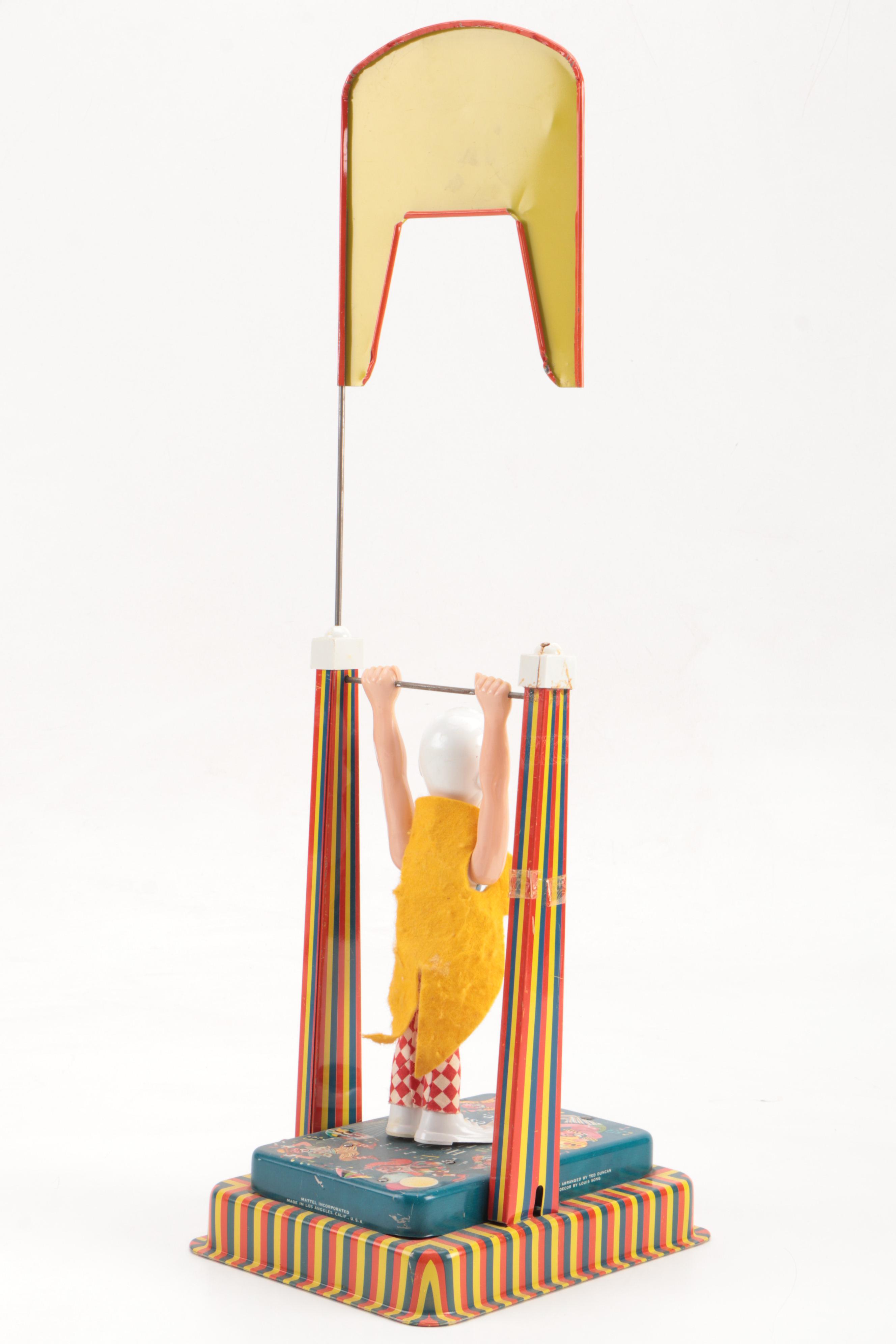 Mattel "Musical Man of the Flying Trapeze" WindUp Tin Lithograph Toy