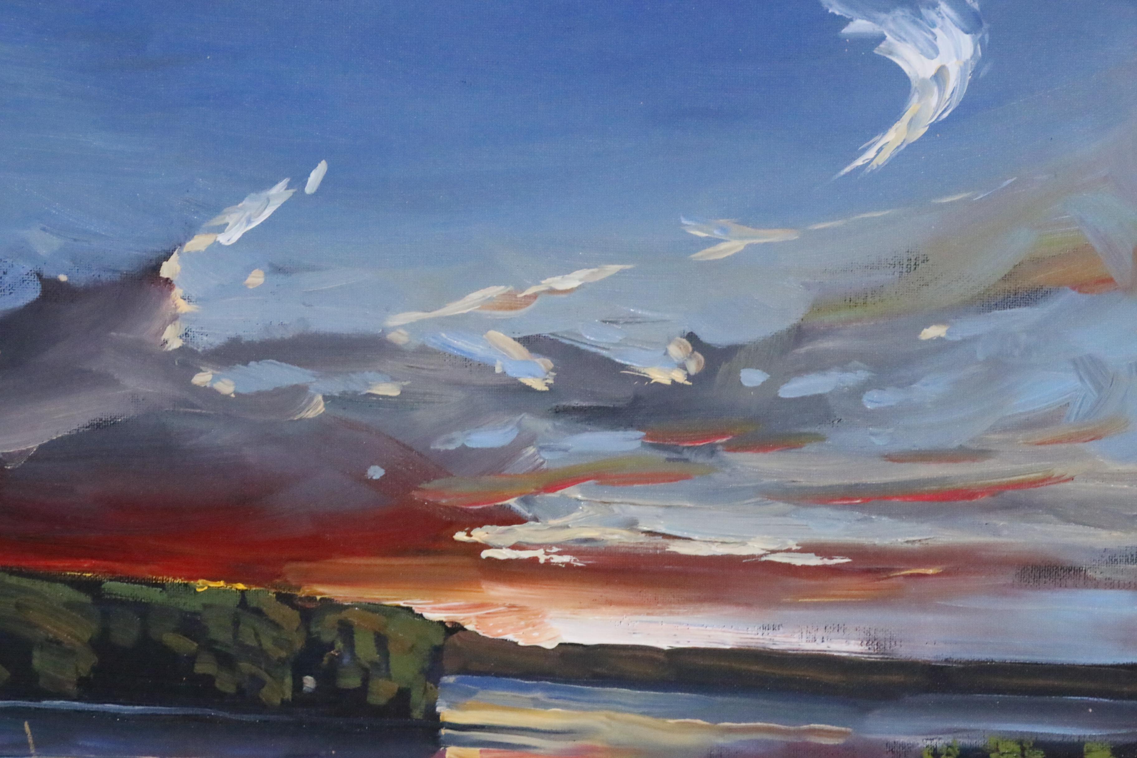 William Hawkins Riverside Landscape Oil Painting, 21st ...