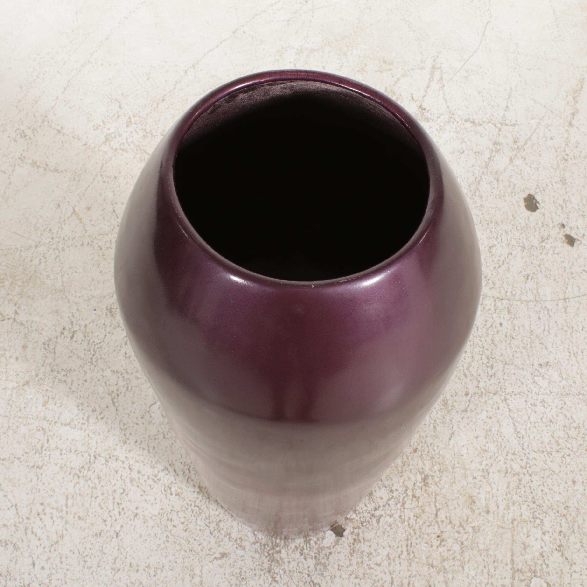 Purple Composite Floor Vase, Late 20th Century EBTH