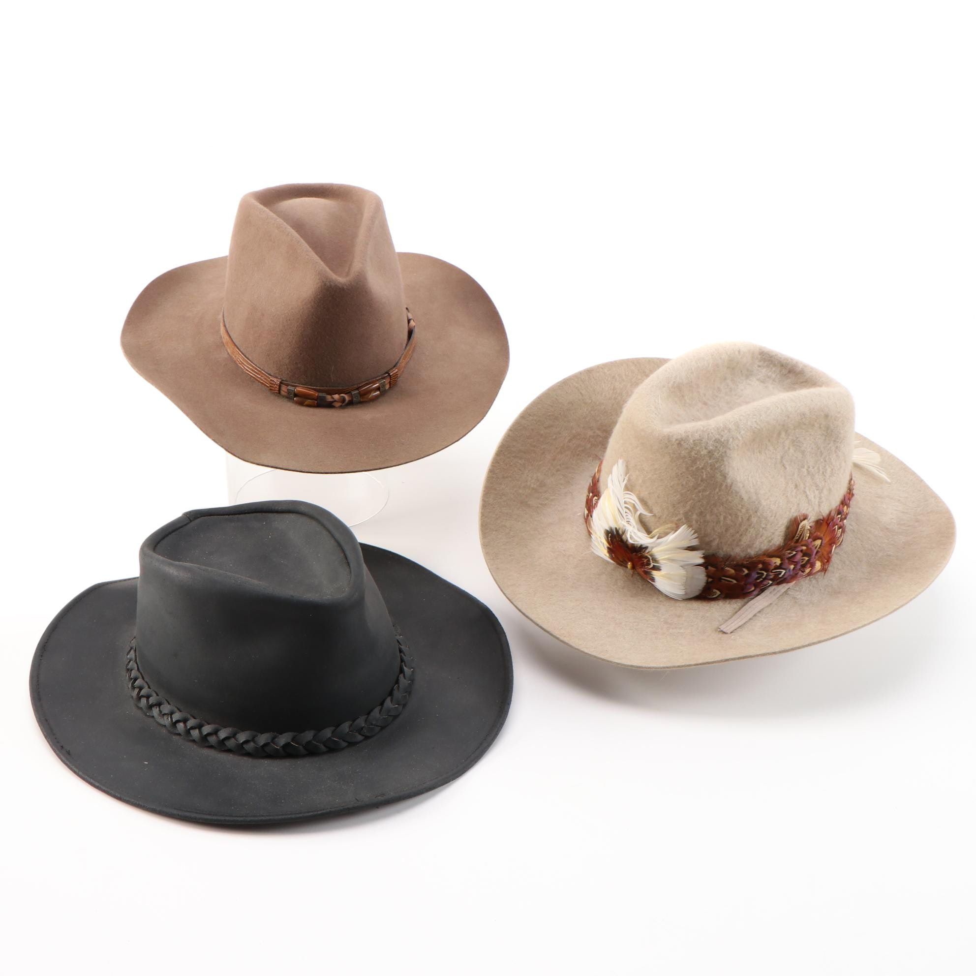 leather rancher hat