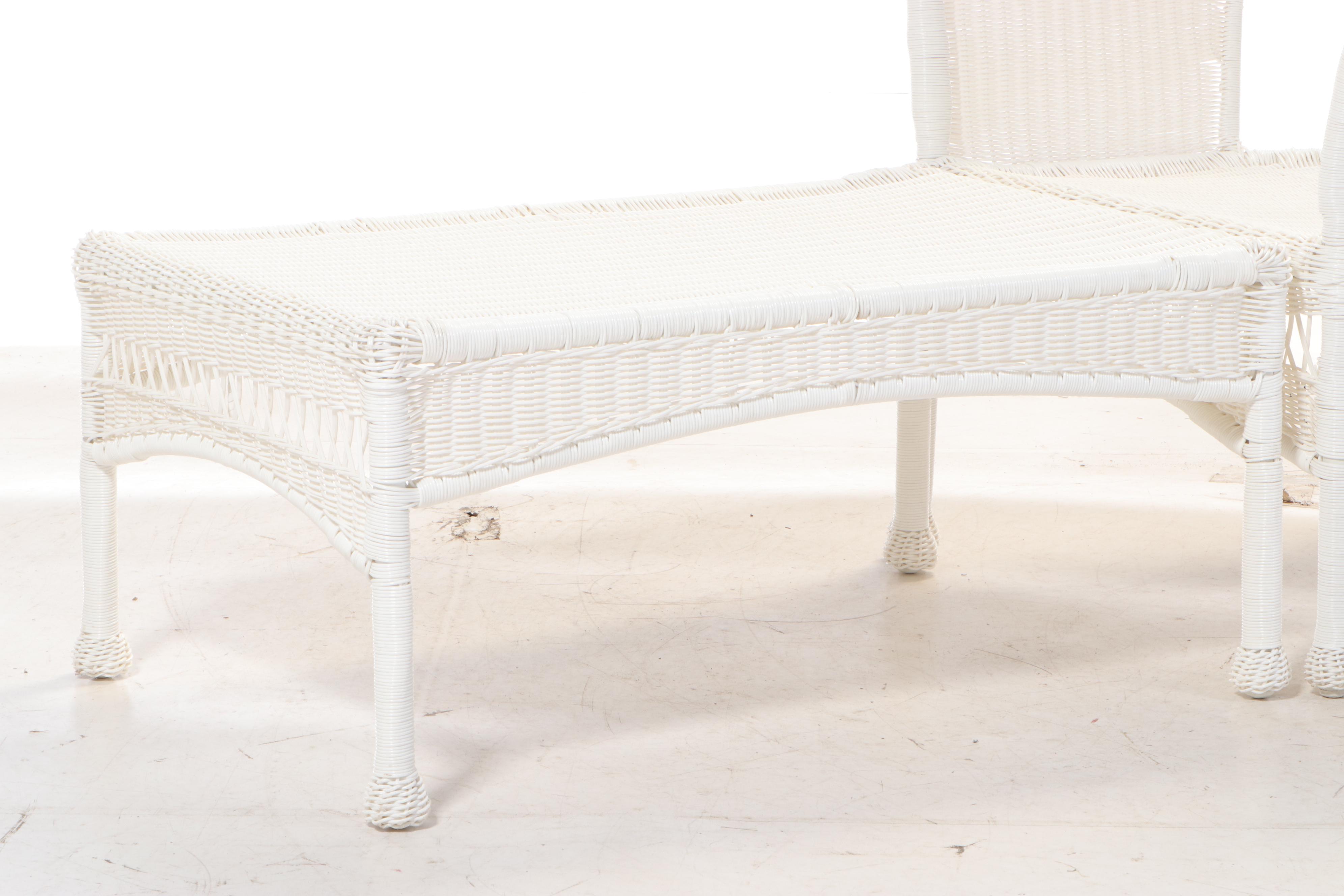 Woven Synthetic Wicker Patio Chaise Lounge EBTH