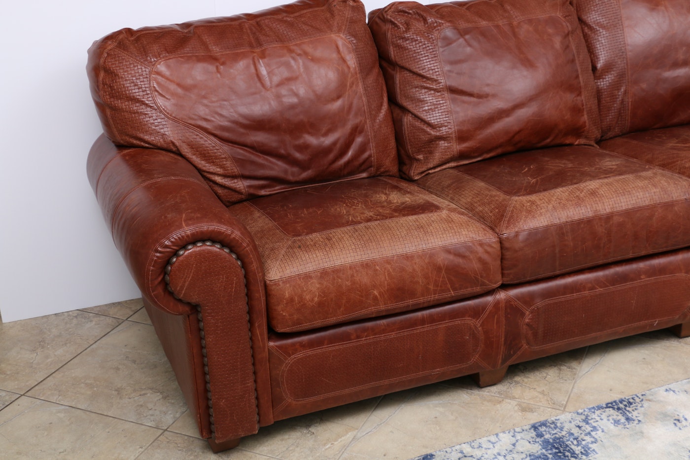 stickley stetson santa fe leather sofa