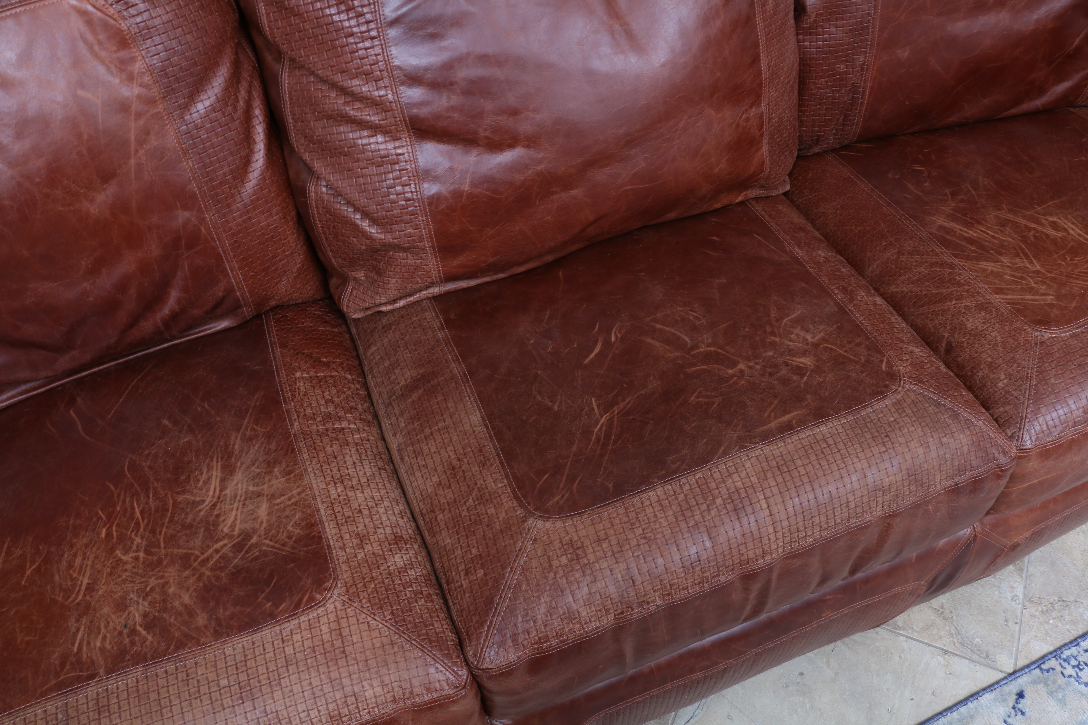 Stickley "Santa Fe Stetson" Embossed Leather Sofa EBTH