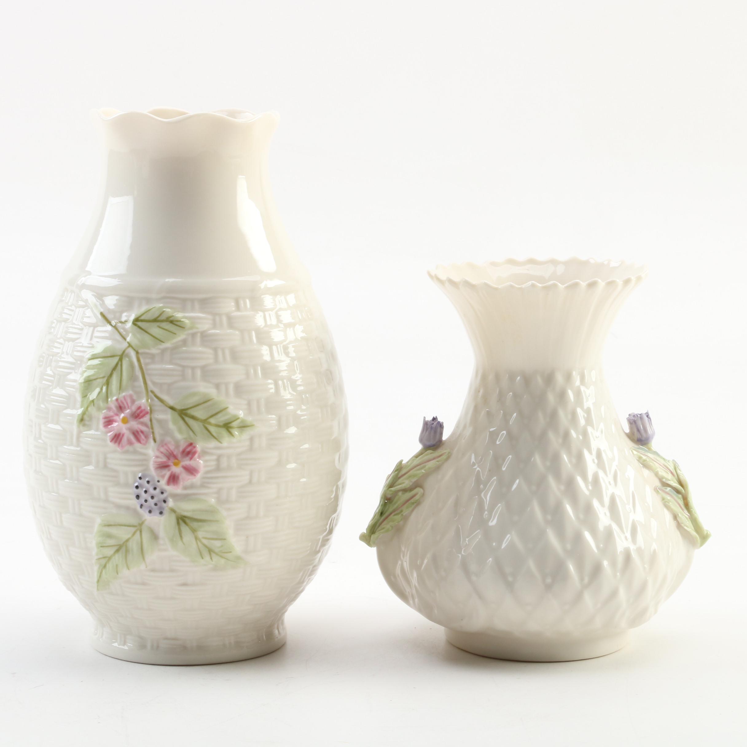 Belleek "Millennium 2000" and "Thistle Top" Porcelain Vases, 20002007 EBTH