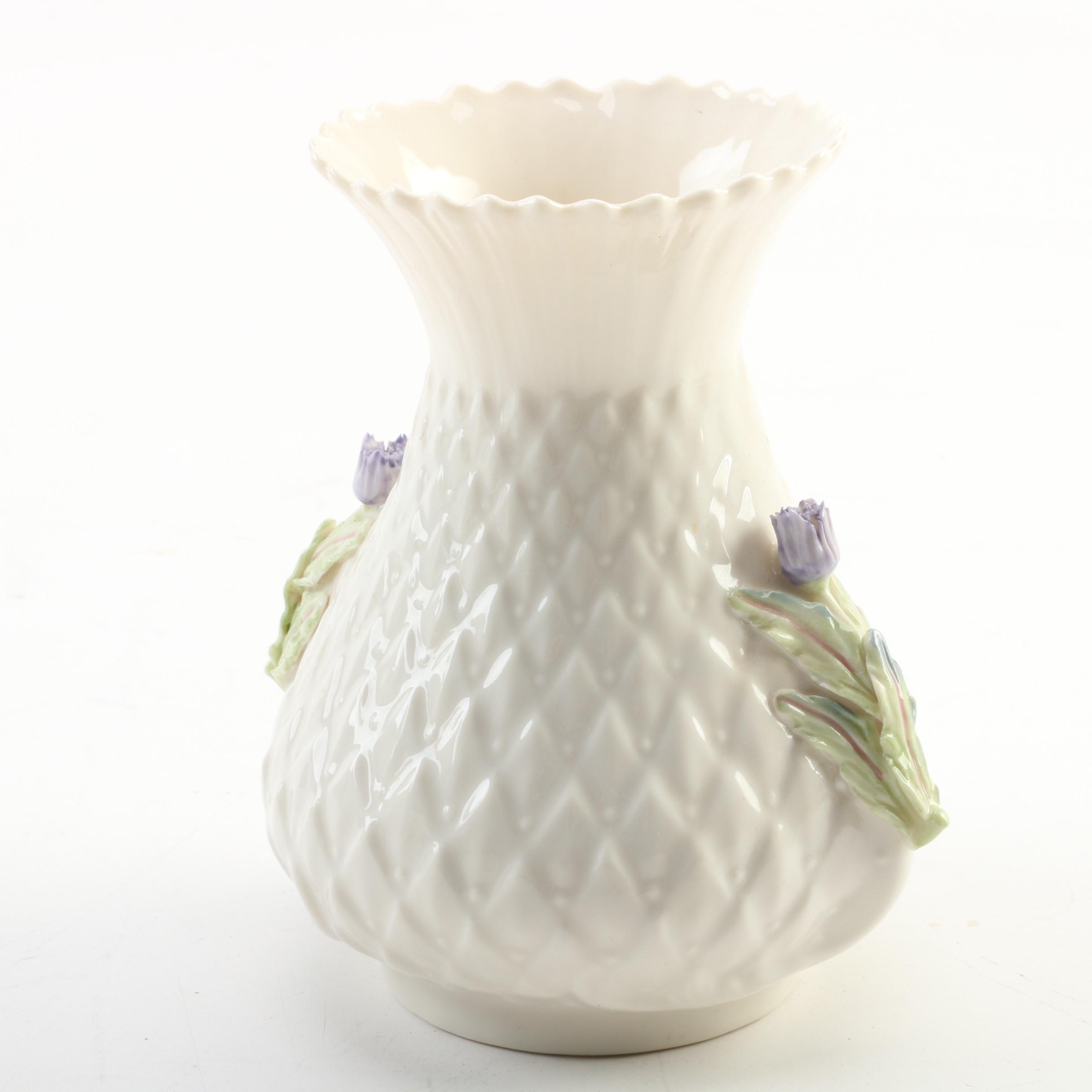 Belleek "Millennium 2000" and "Thistle Top" Porcelain Vases, 20002007
