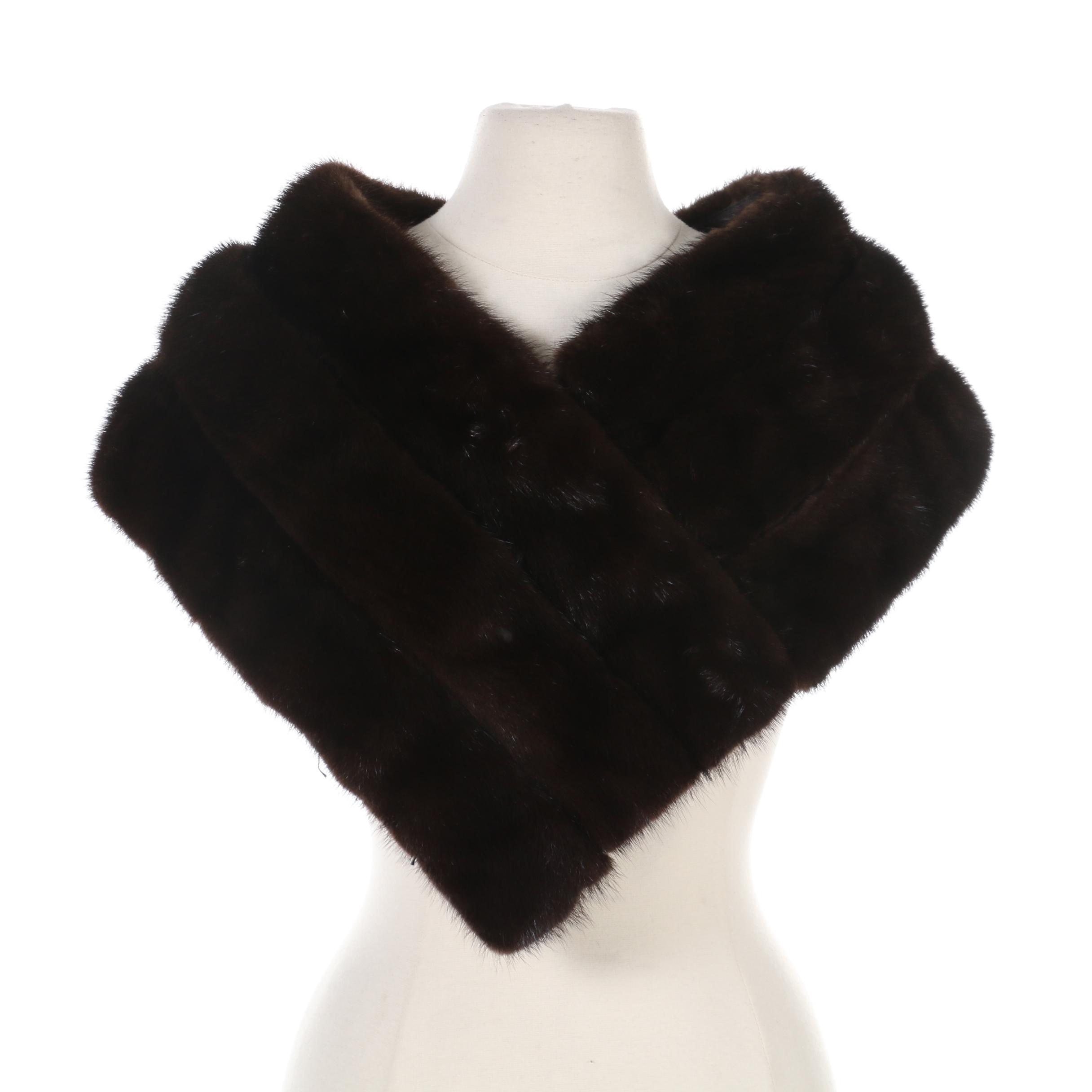 mink fur shoulder wrap