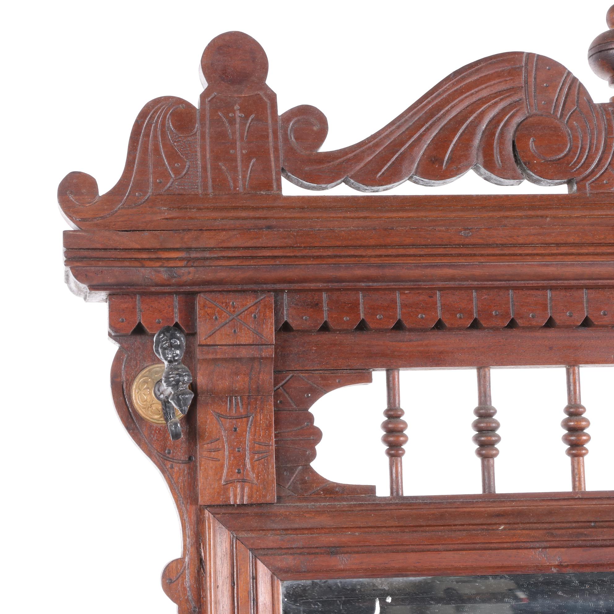 Victorian Eastlake Walnut Hall Tree, Late 19th Century EBTH