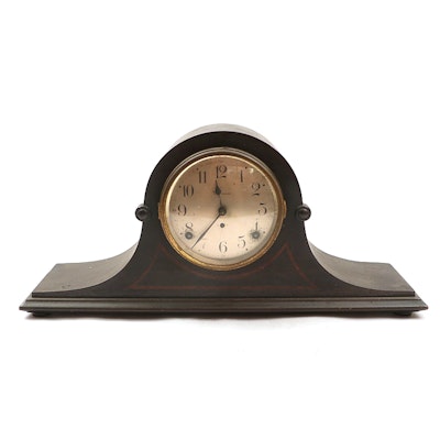 Seth Thomas Clock Co. Mahogany Tambour Mantel Clock, circa 1920s Seth Thomas Clock Co. Mahogany Tambour Mantel Clock, circa 1920s