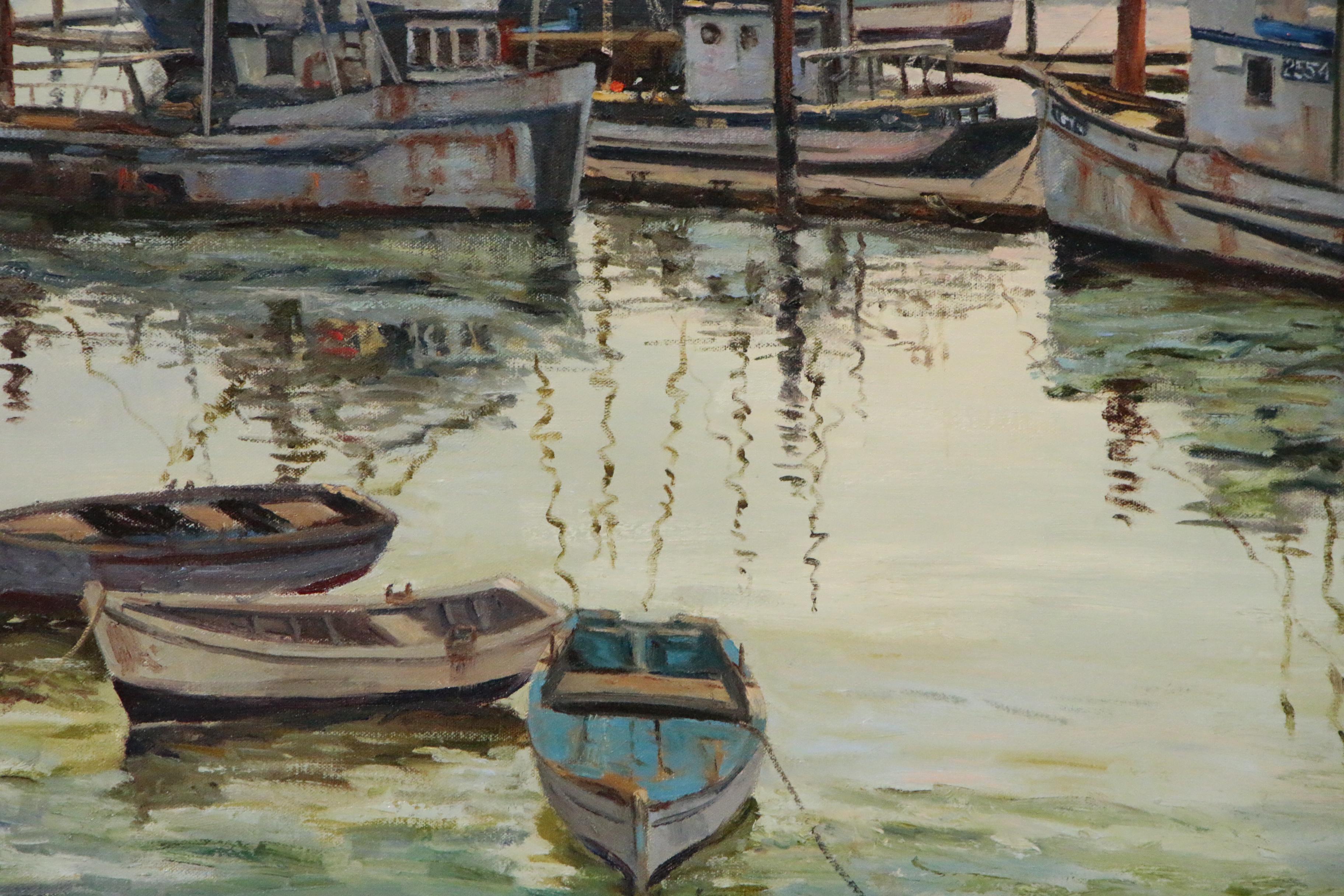 Eric Slayton Oil Painting of Harbor Scene "Incredible Calm" EBTH