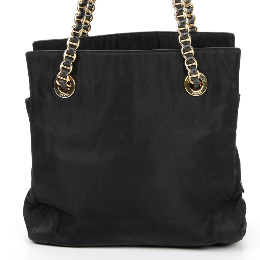 Prada Chain Strap Shoulder Bag in Black Tessuto Nylon | EBTH
