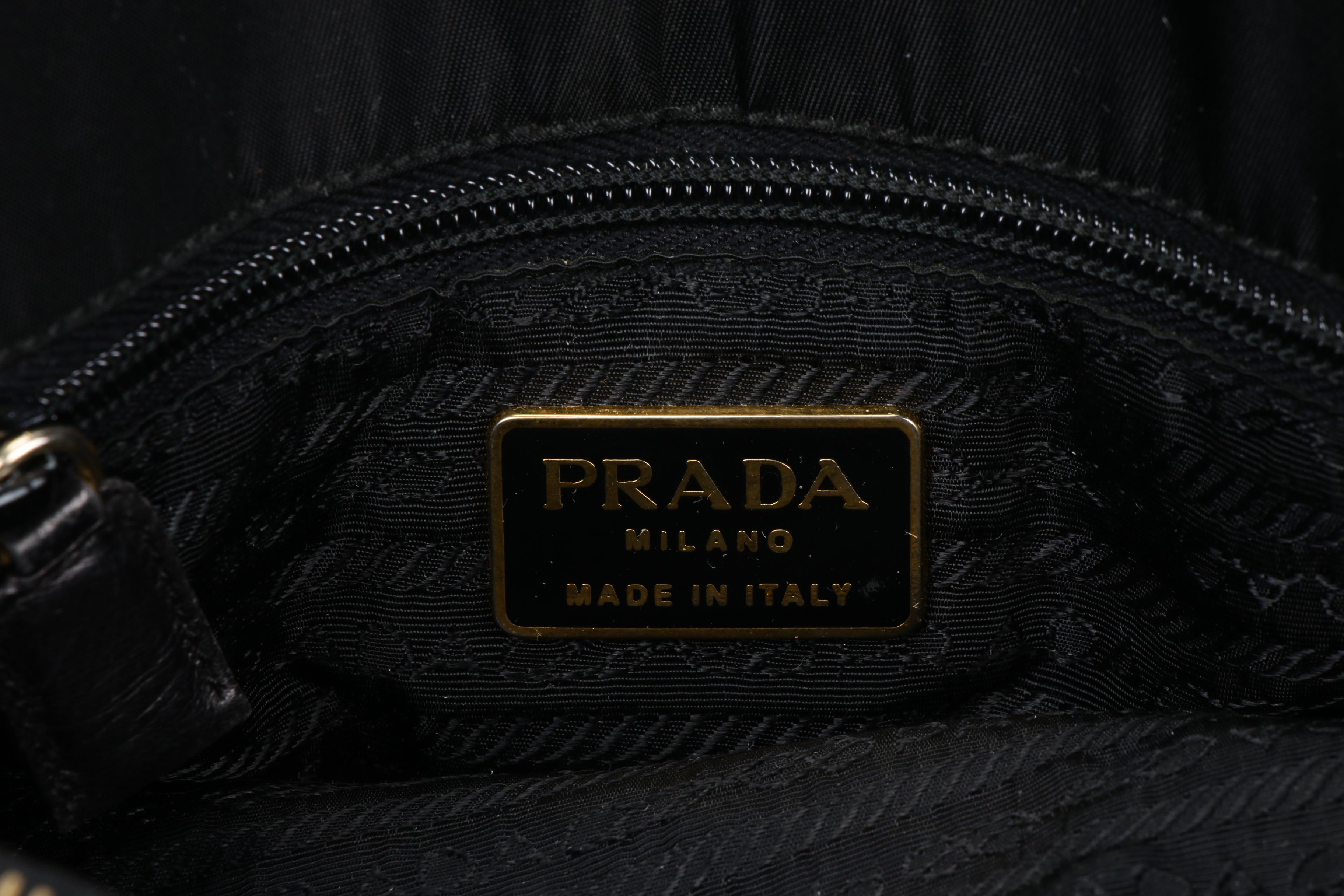 Prada Chain Strap Shoulder Bag in Black Tessuto Nylon EBTH