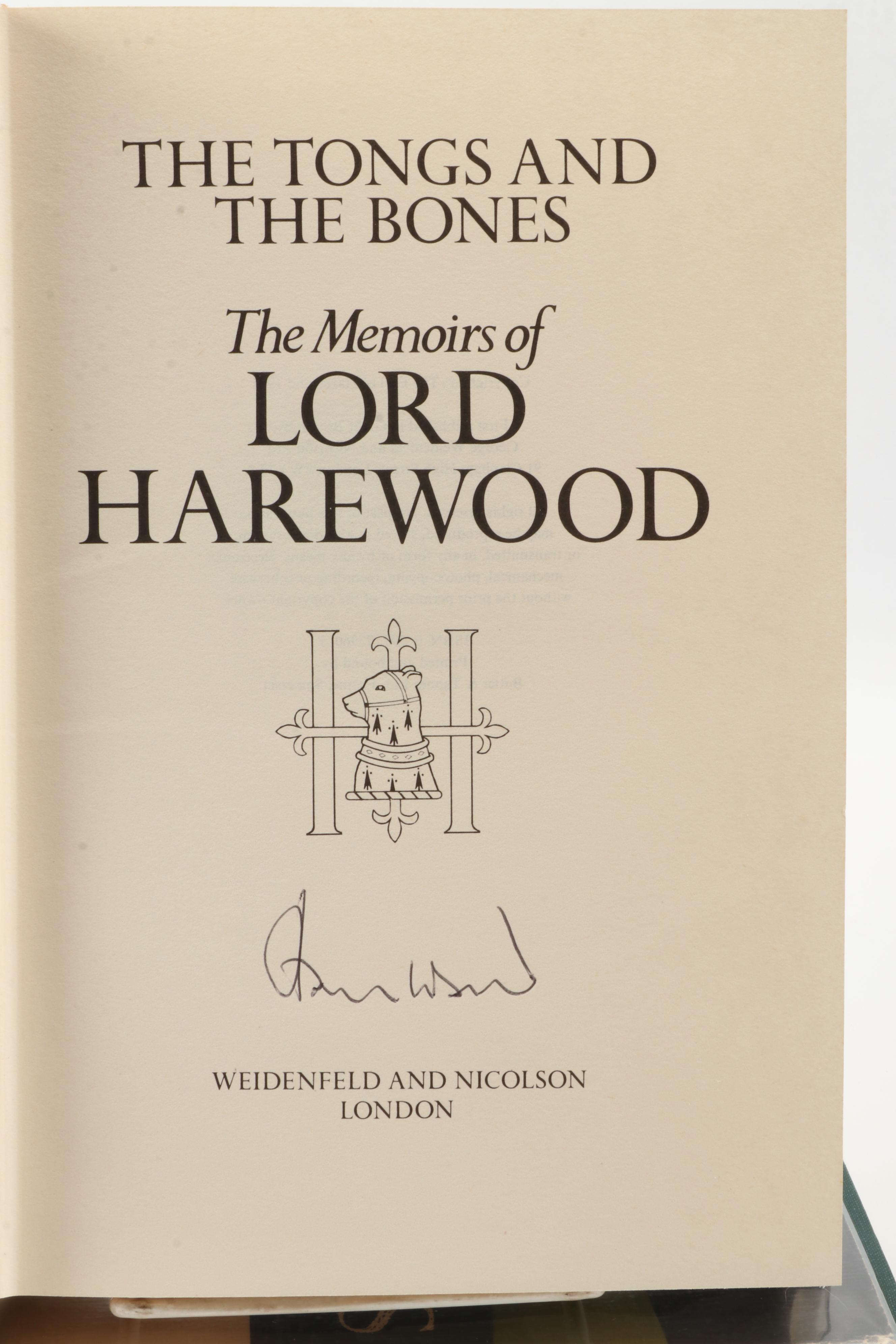 Signed First Edition "Tongs and the Bones" with More Memoirs and