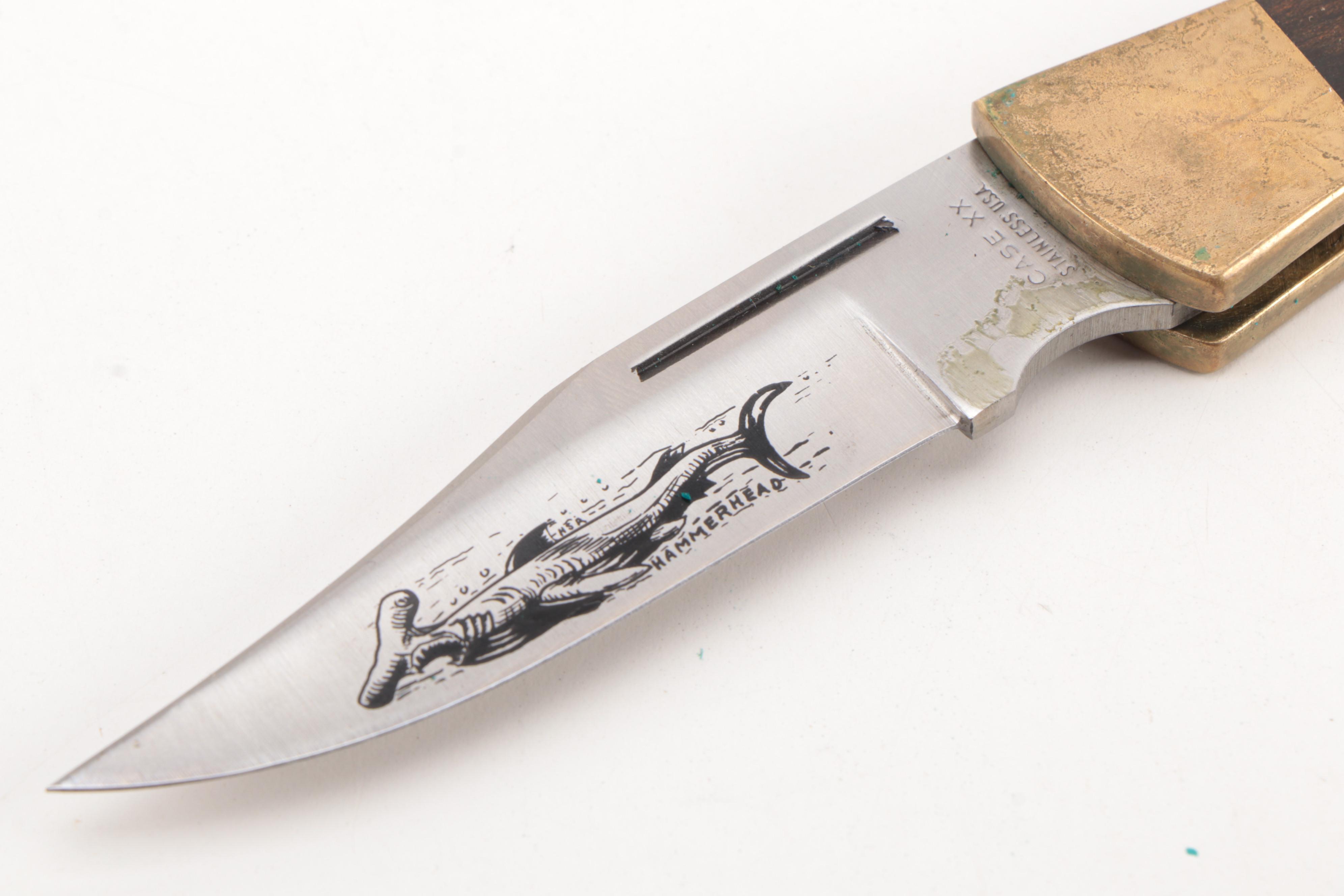 Case Hammerhead Shark Pocket Knife and Belt Sheath EBTH