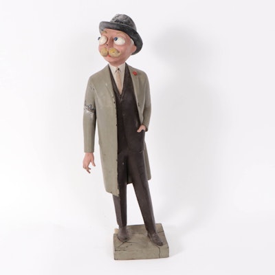 Esquire Magazine "Esky" Painted Latex Store Display Figure, 1940s Esquire Magazine "Esky" Painted Latex Store Display Figure, 1940s