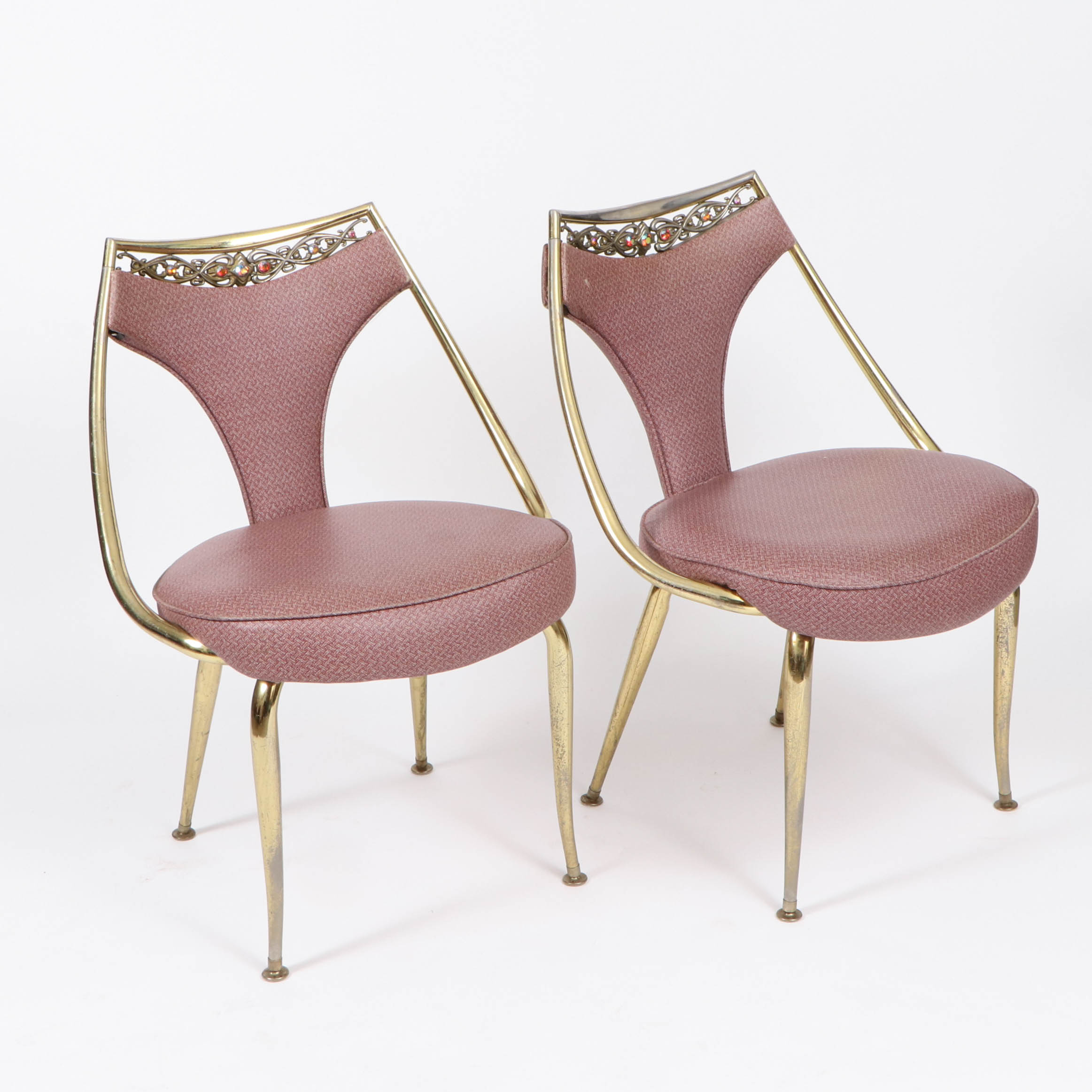 Virtue Brothers Mid Century Pink Bejeweled Chairs and Table Set EBTH