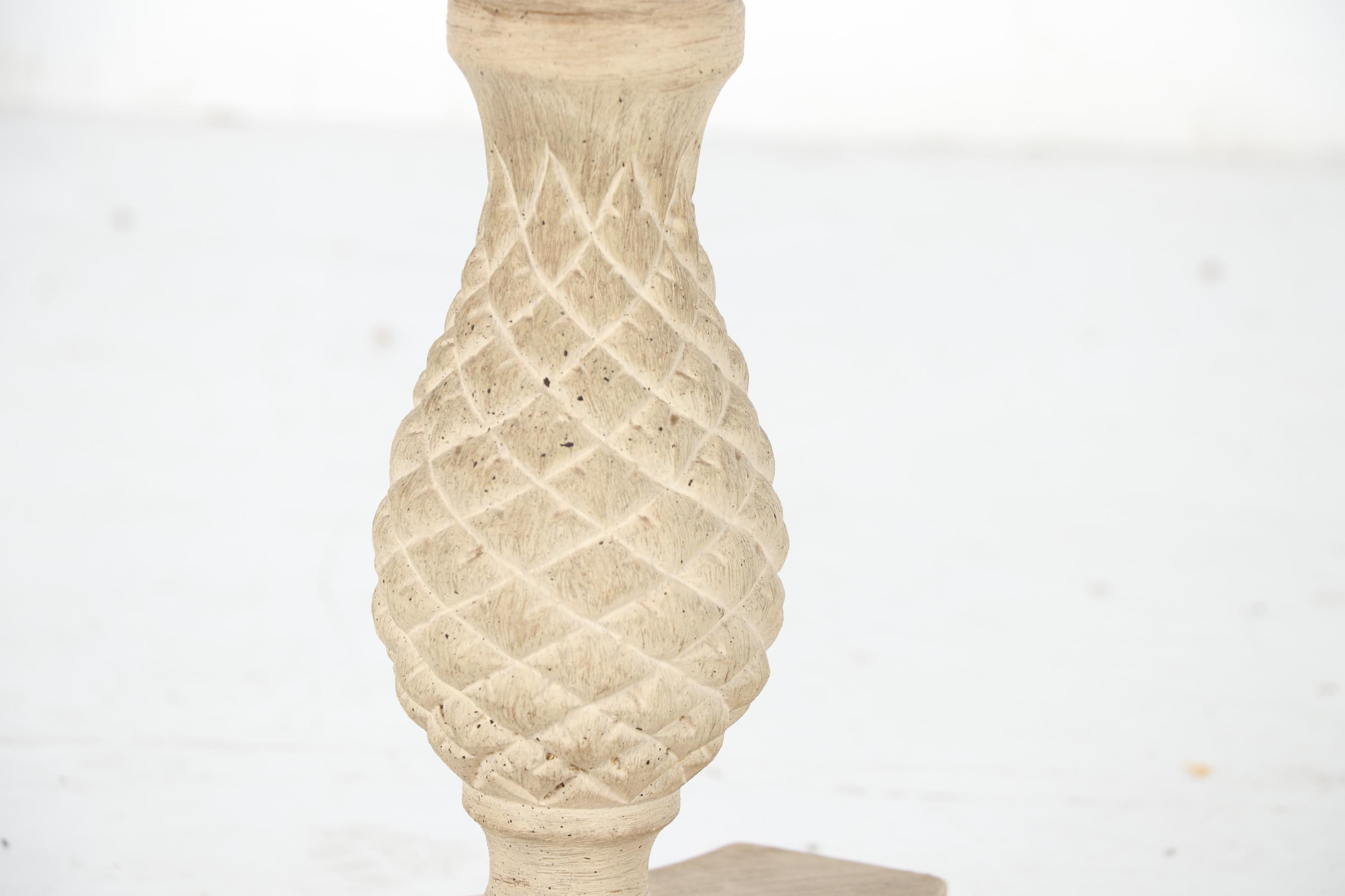 Painted Wood Pineapple Pedestal Side Table EBTH