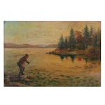 Oil Painting of Fisherman in the Style of Philip Goodwin