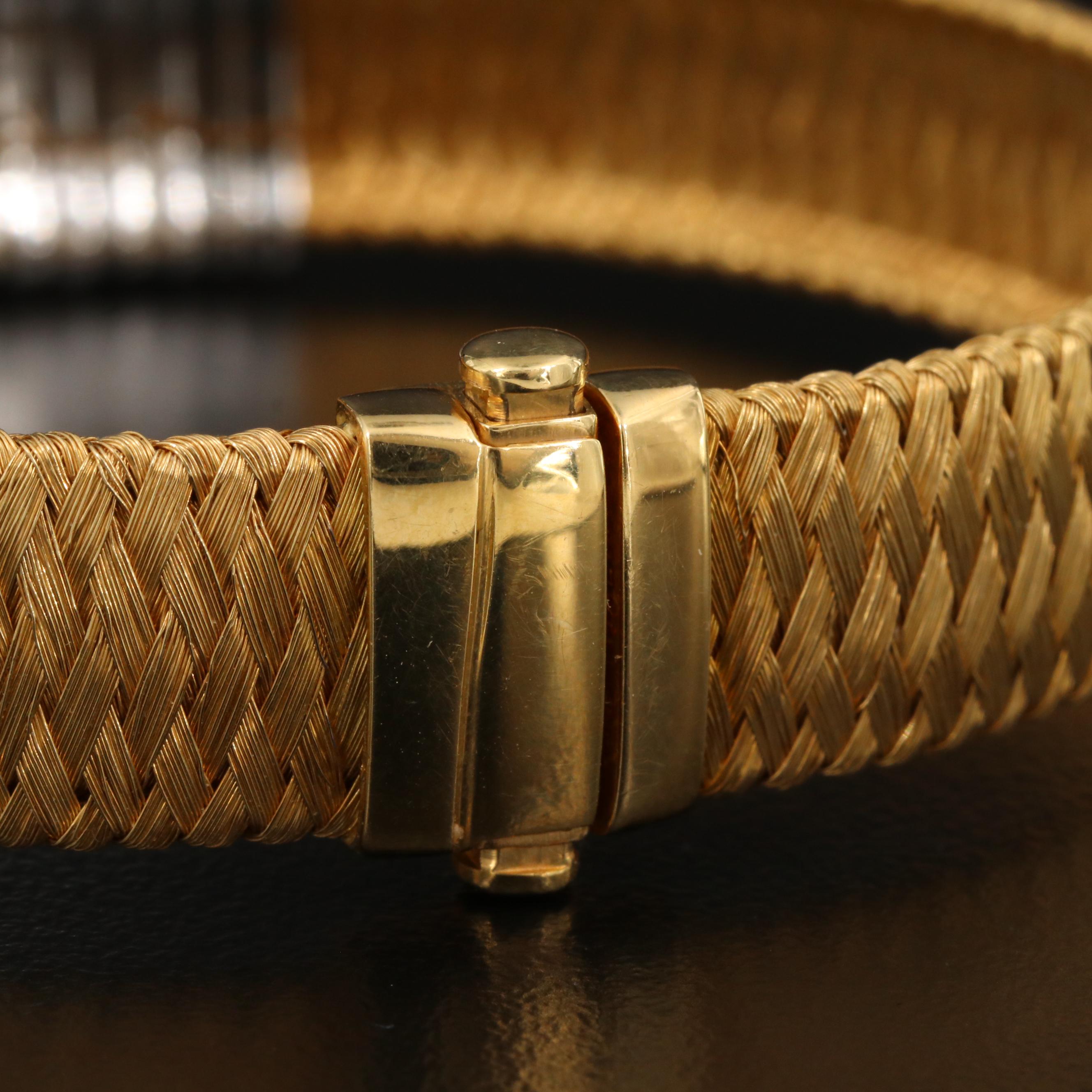 Roberto Coin "Silk Weave" 18K Bracelet with Diamond Accents EBTH