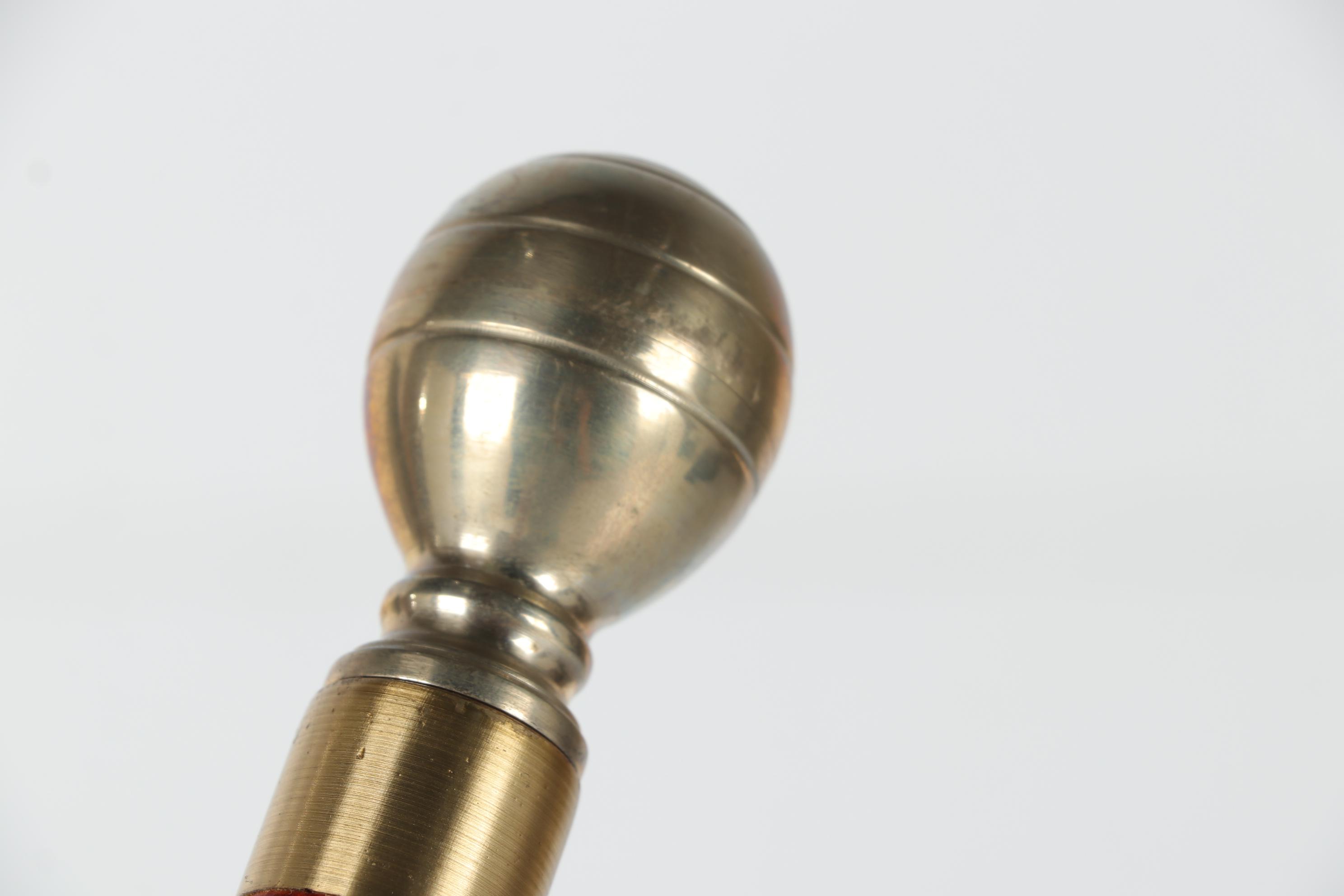 Brass Accented Wooden Walking Sticks with Knob Handles, Compass and