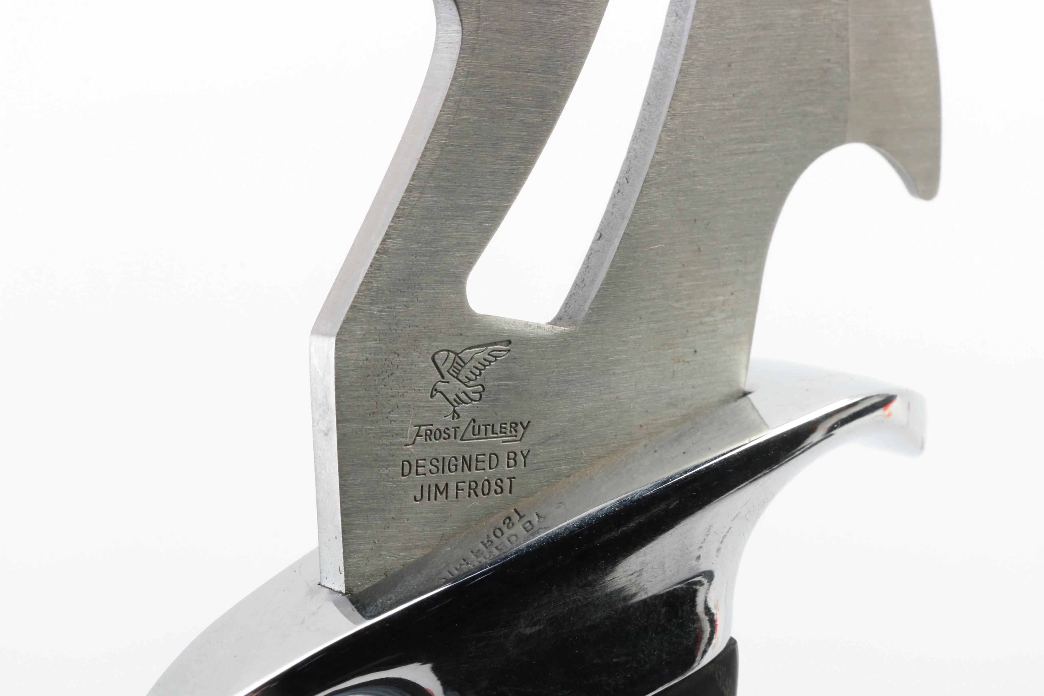 Gator Back IV Frost Cutlery by Jim Frost Hunting Dagger with Sheath EBTH