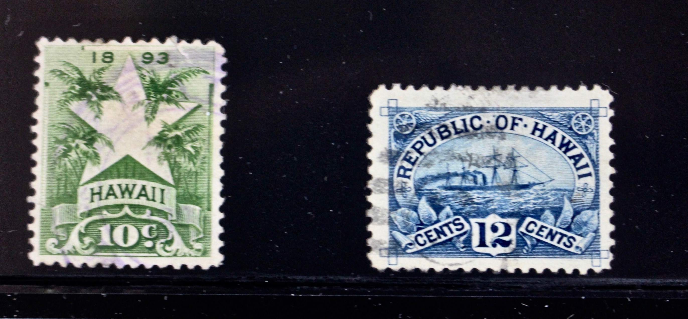 Hawaiian Postage Stamps Including Provisional Government, Late 19th