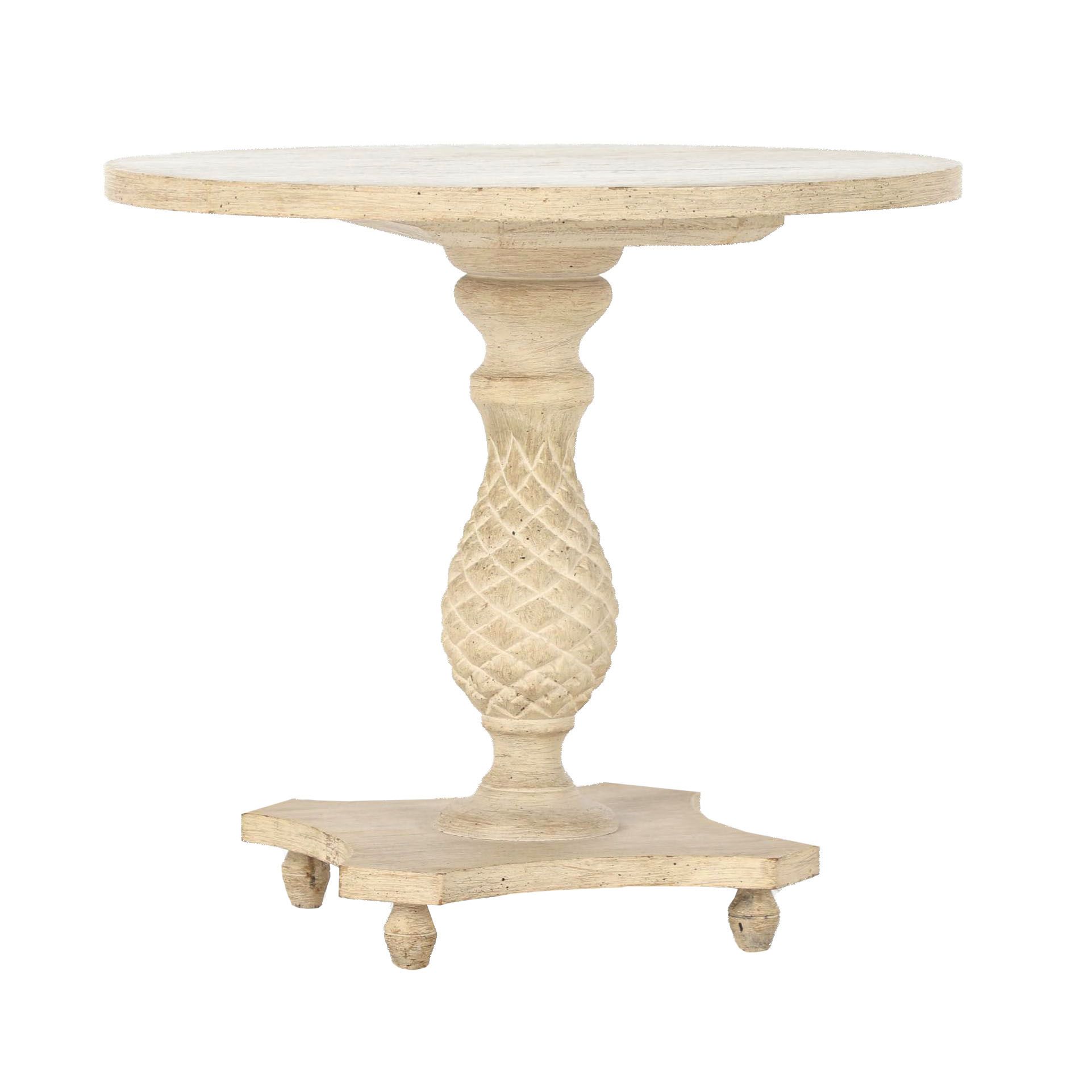 Painted Wood Pineapple Pedestal Side Table EBTH