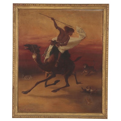 Orientalist Style Oil Painting in the Manner of Edwin L. Weeks, Mid-20th Century