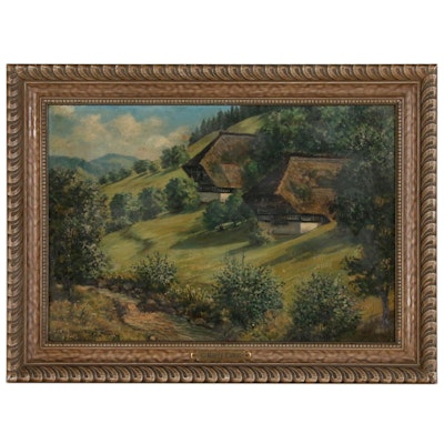 Dutch Landscape Oil Painting in the Style of Charles Warren Eaton