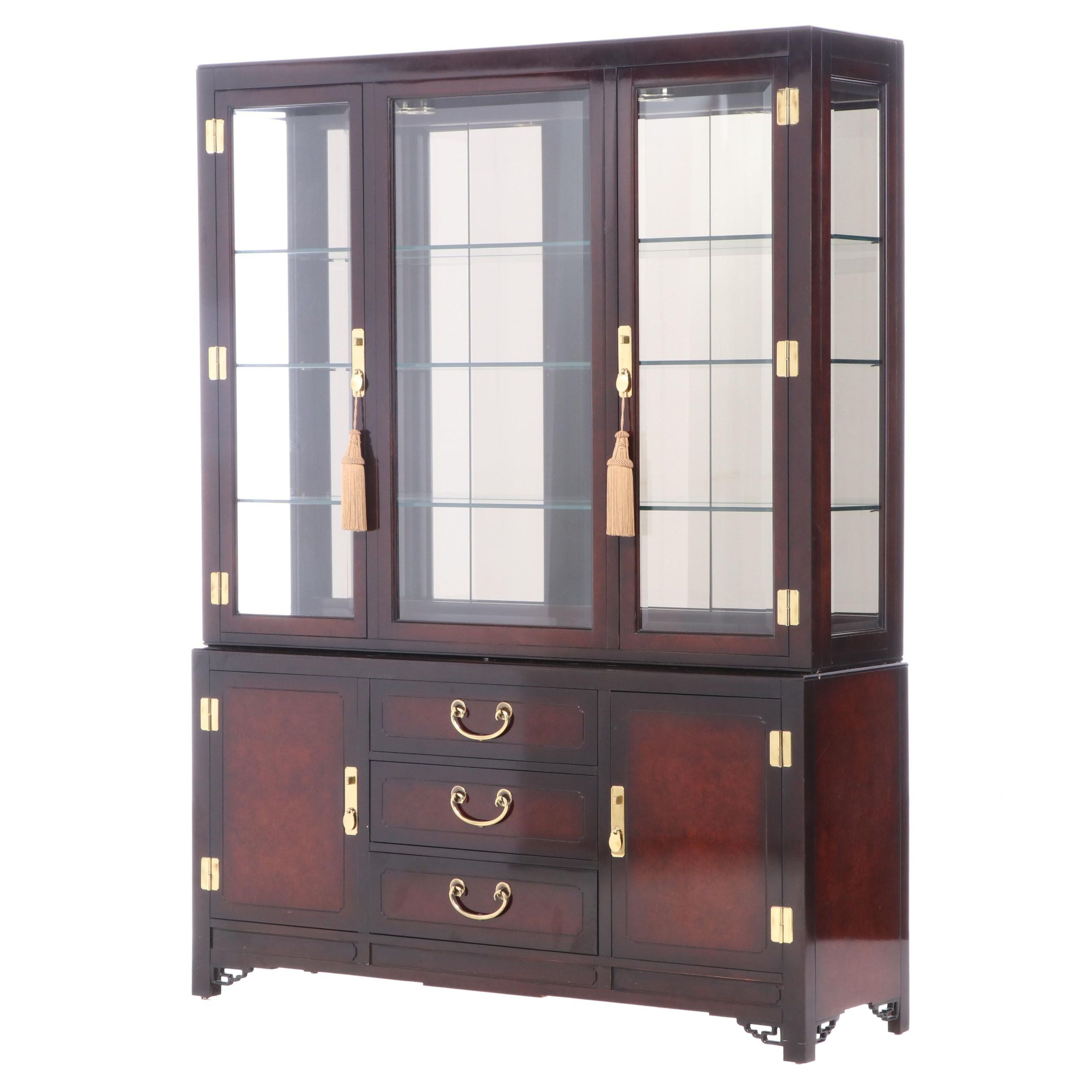 White Of Mebane Asian Inspired Lacquered China Cabinet Late 20th Century Ebth