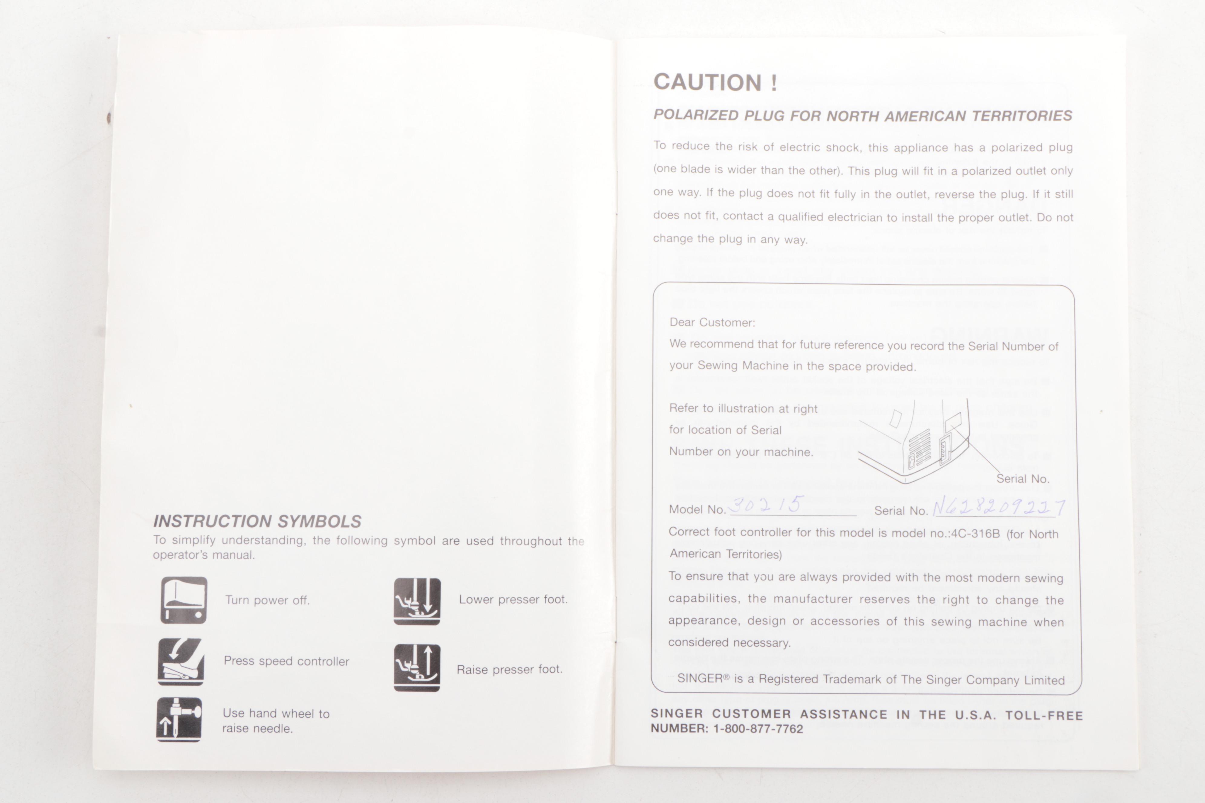 Singer 30215 Sewing Machine EBTH