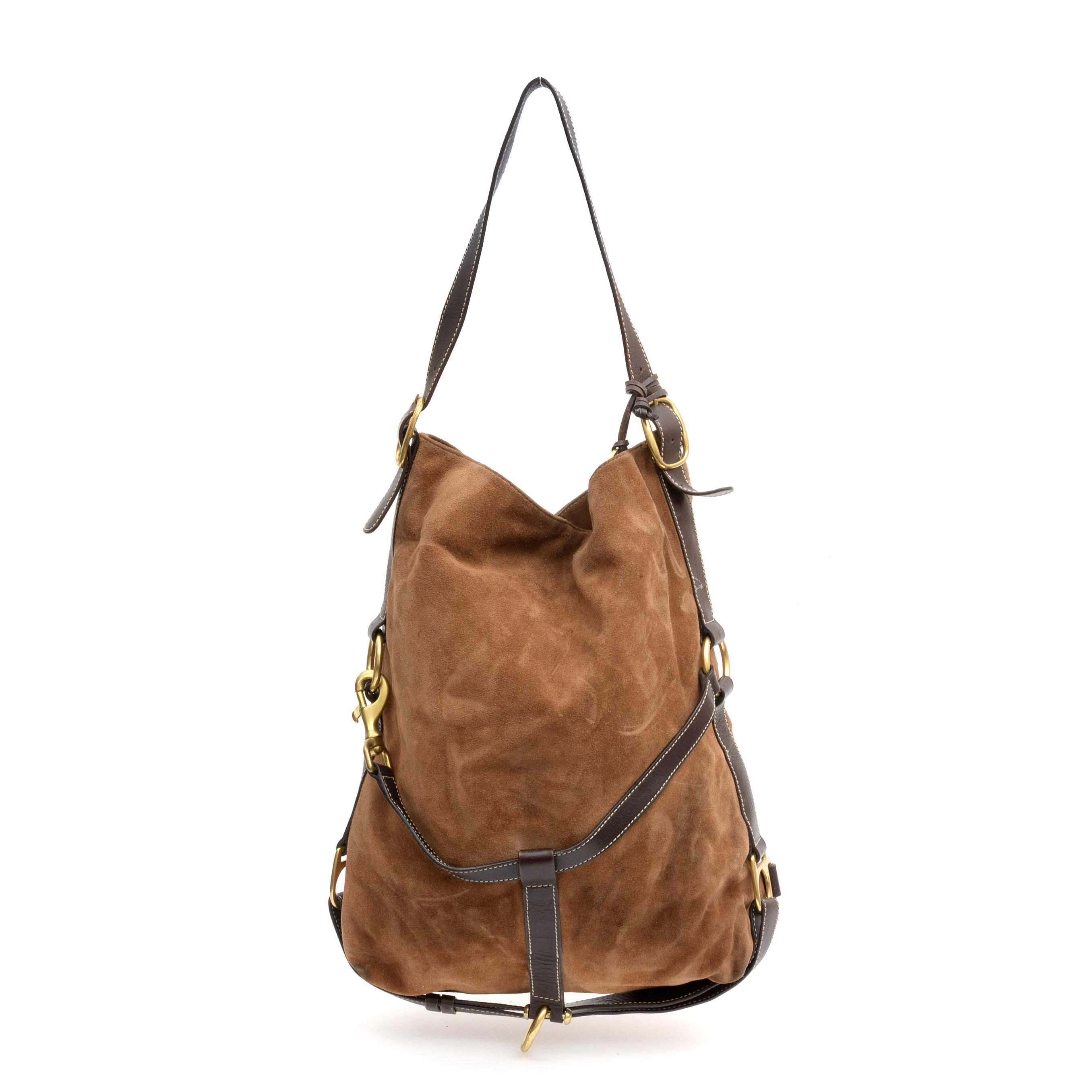 ralph lauren nubuck leather hobo bag
