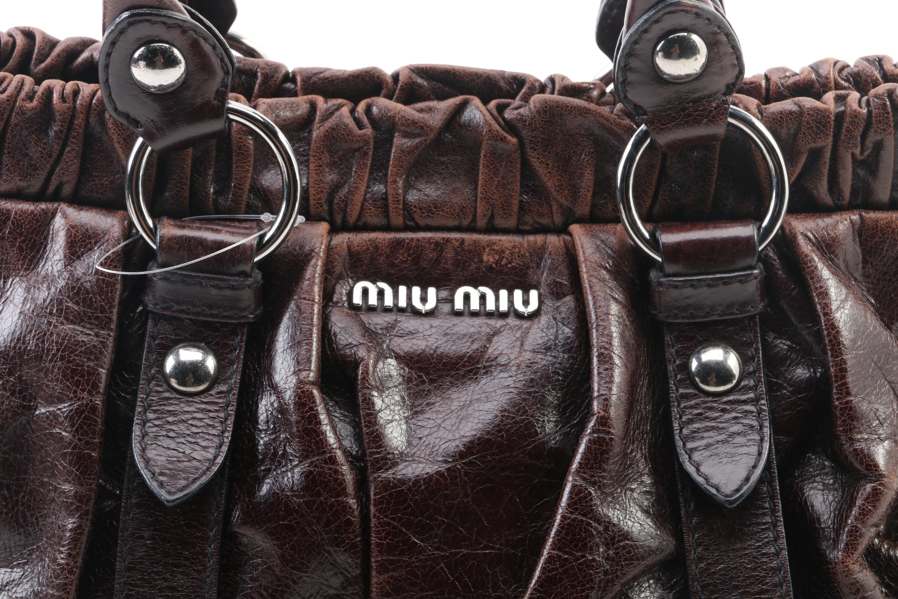 Miu Miu Brown Leather TwoWay Tote Bag EBTH