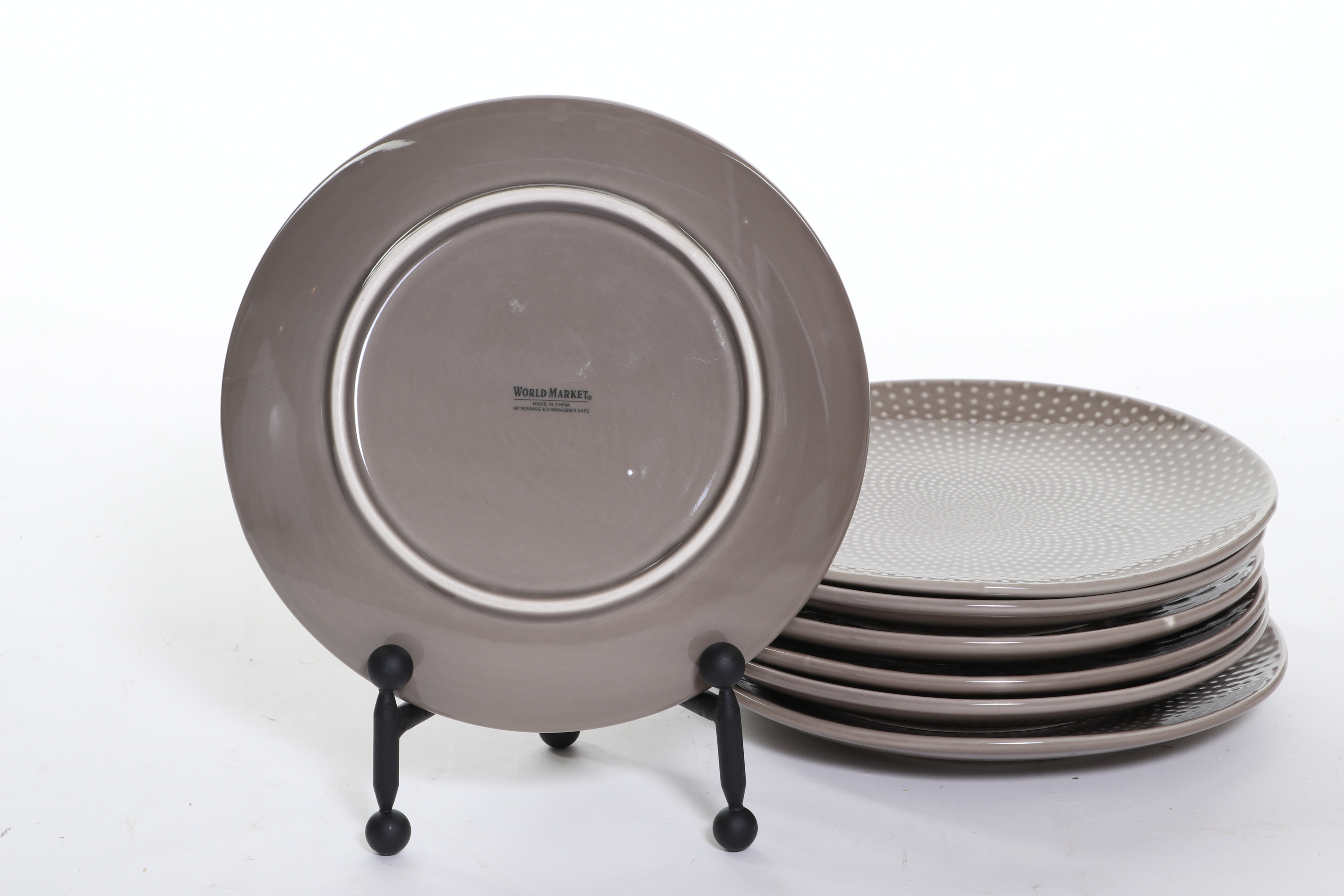 World Market and Matceramica Dinnerware and Quilt Pattern Glass Tumblers EBTH