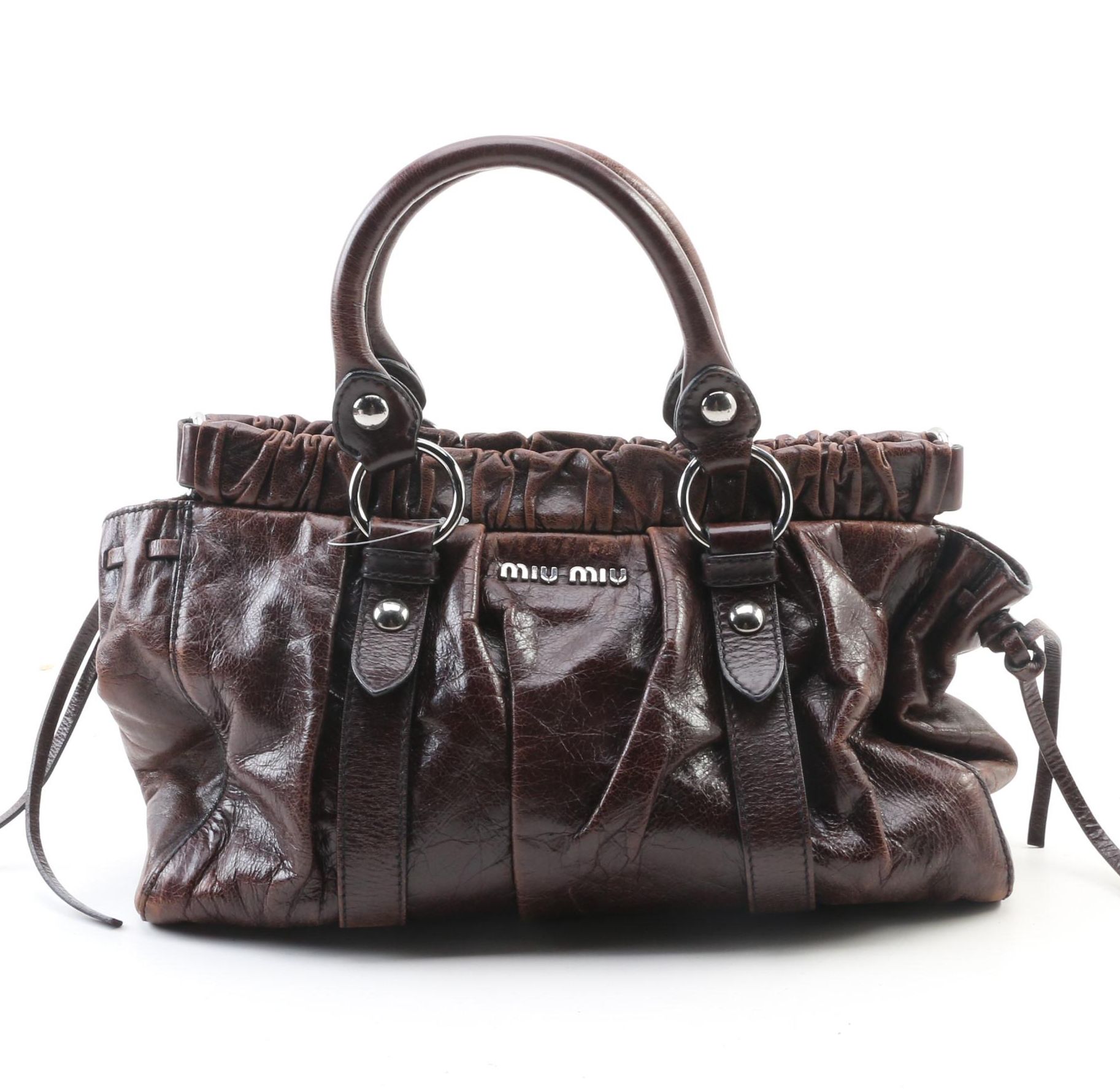 Miu Miu Brown Leather TwoWay Tote Bag EBTH