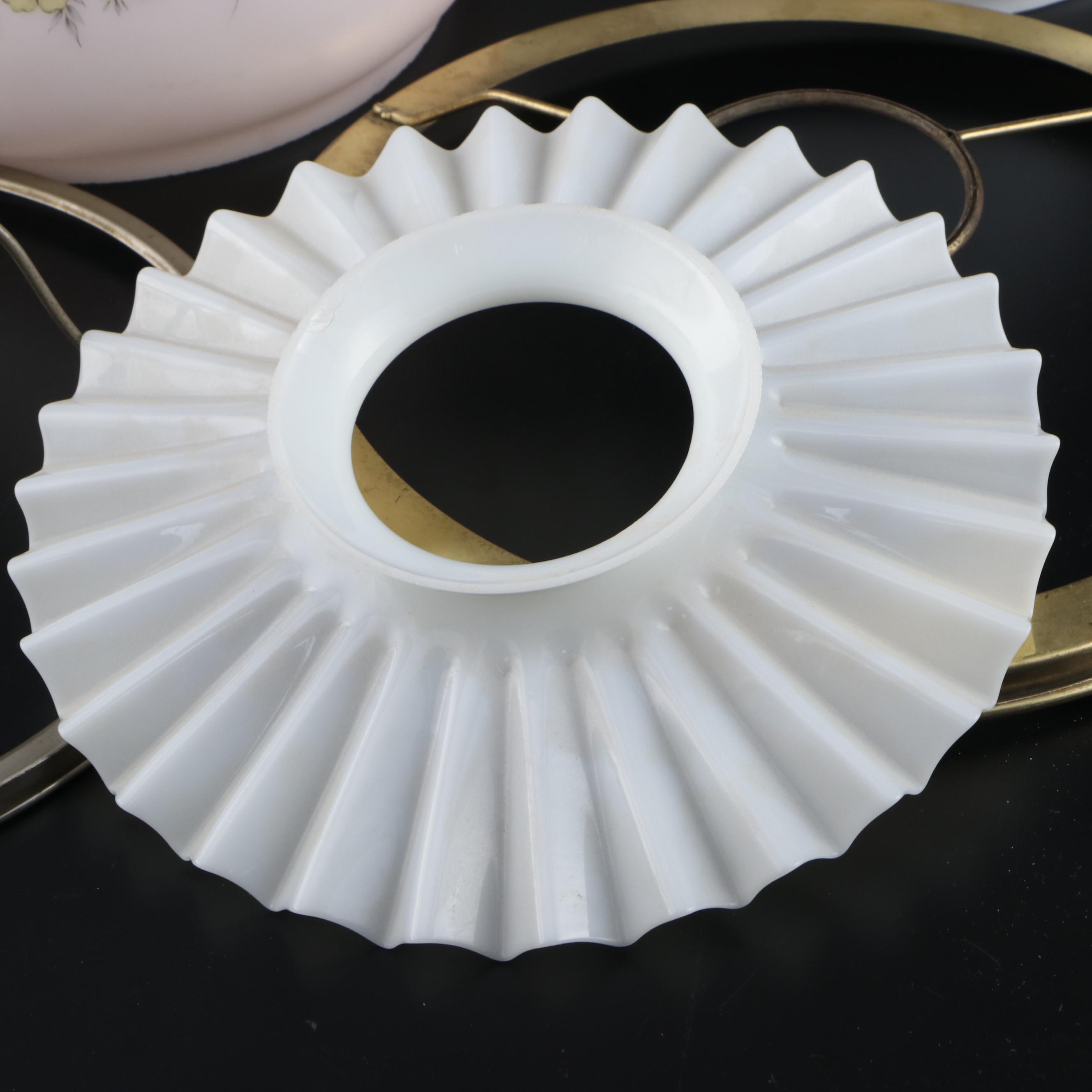 Glass Lamp Shades and Reflector with Wire Shade Adapters EBTH