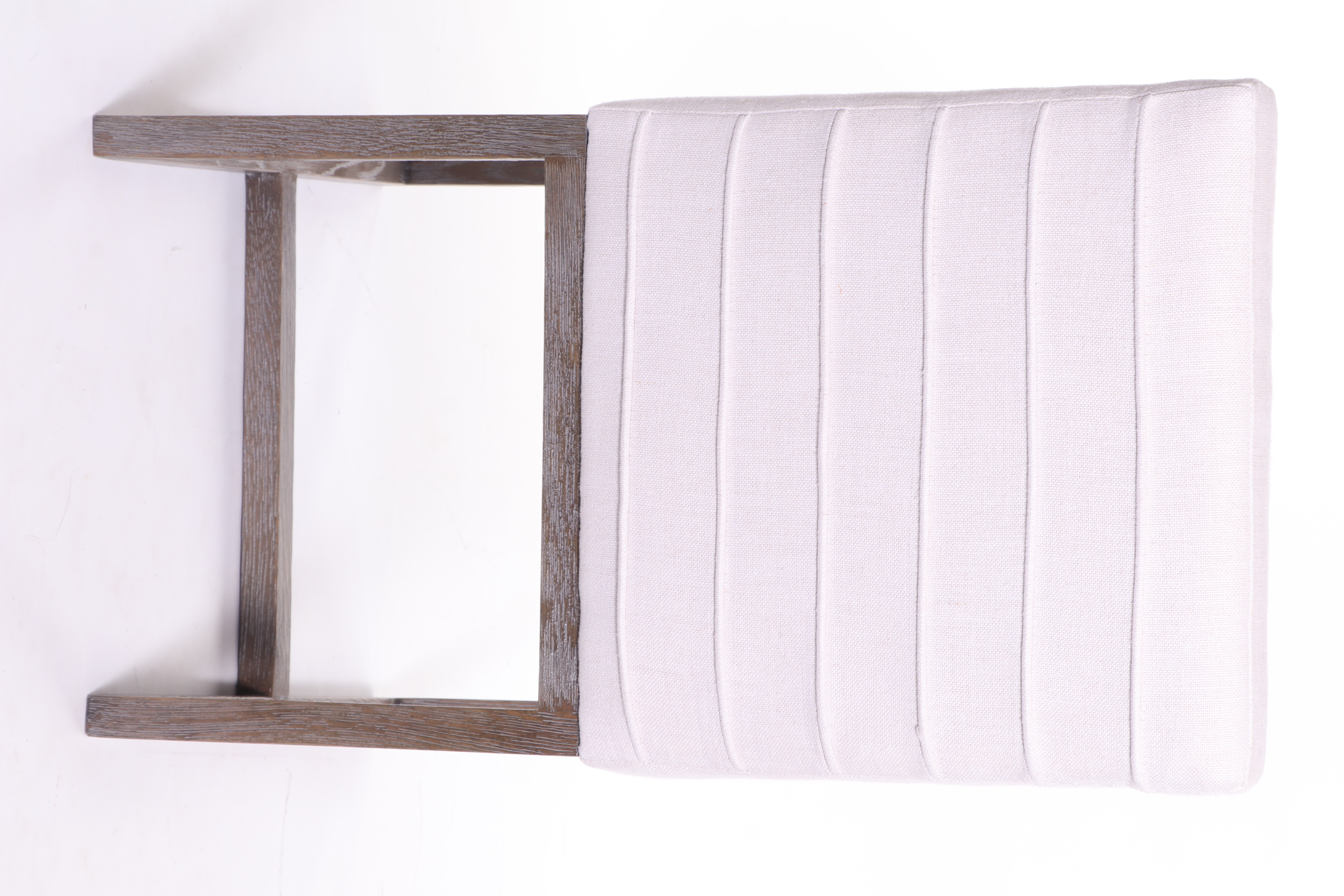 Distressed Light Grey Wood Dining Table with "Carter" Linen Side Chairs EBTH