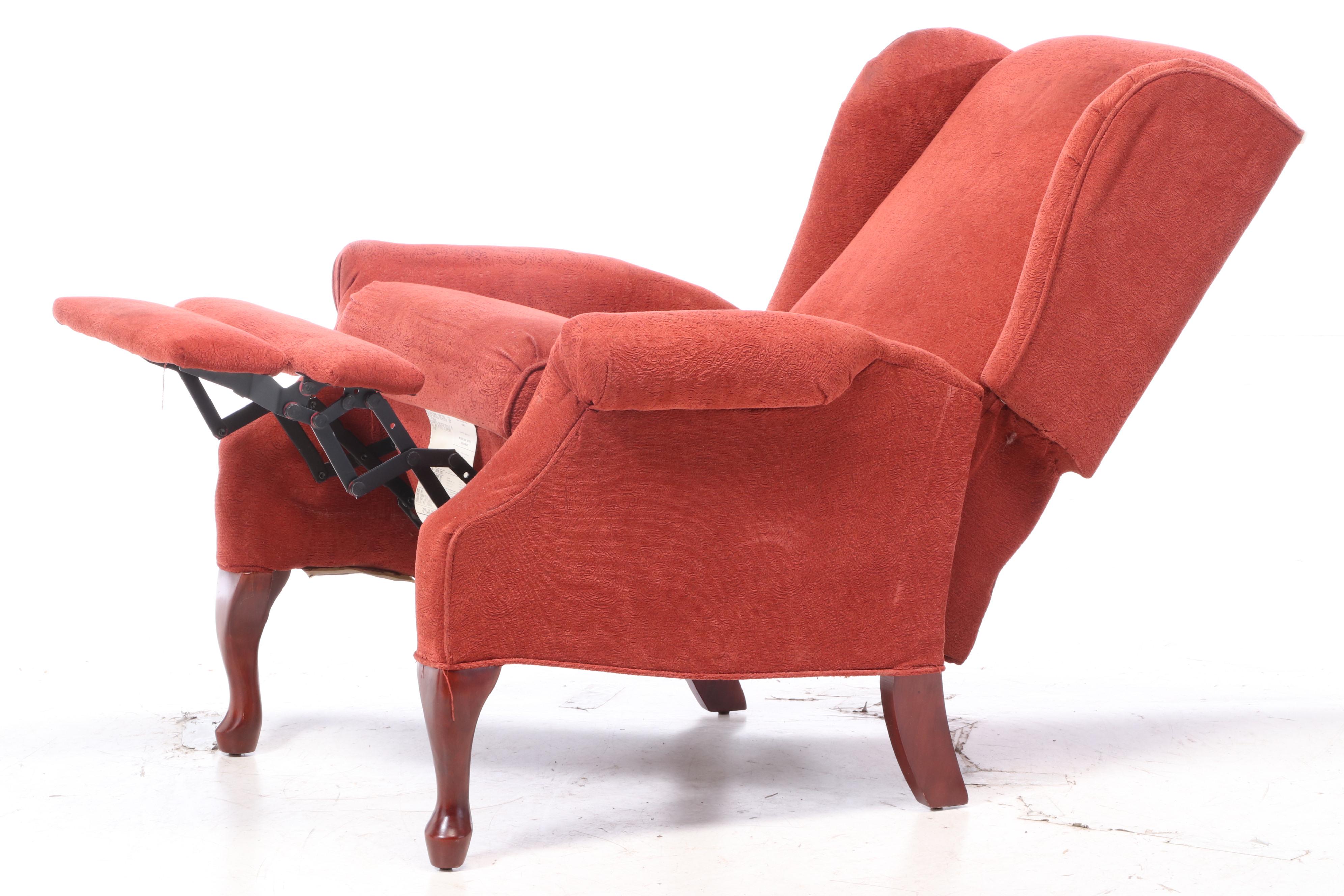 Lane Furniture Queen Anne Style Upholstered Wingback Recliner EBTH