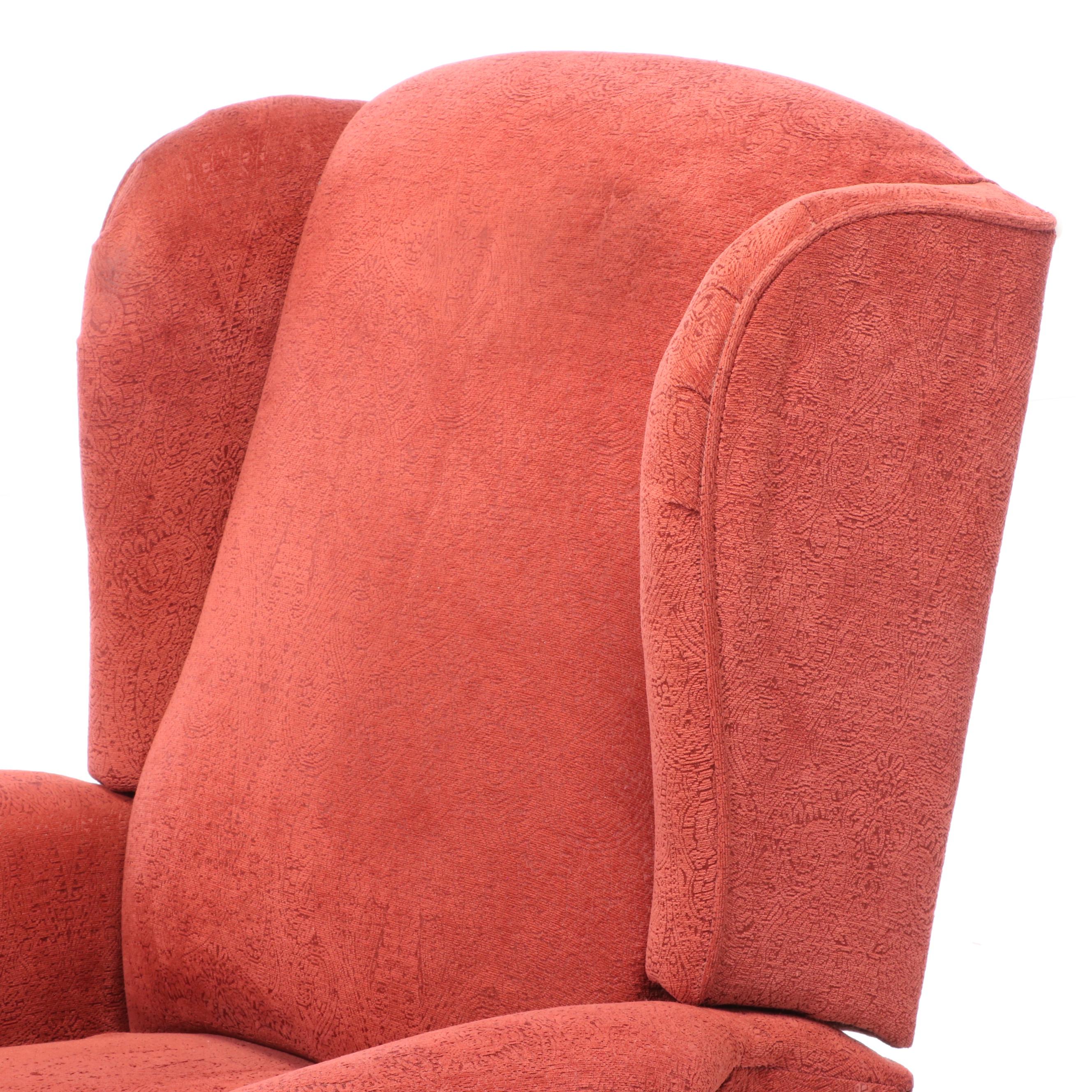 Lane Furniture Queen Anne Style Upholstered Wingback Recliner EBTH