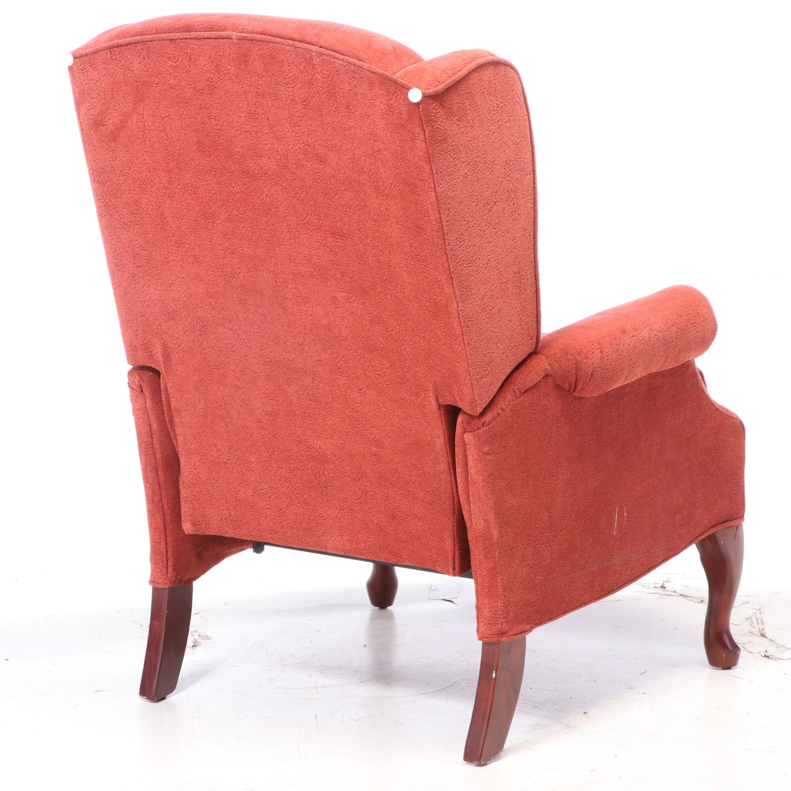 Lane Furniture Queen Anne Style Upholstered Wingback Recliner EBTH