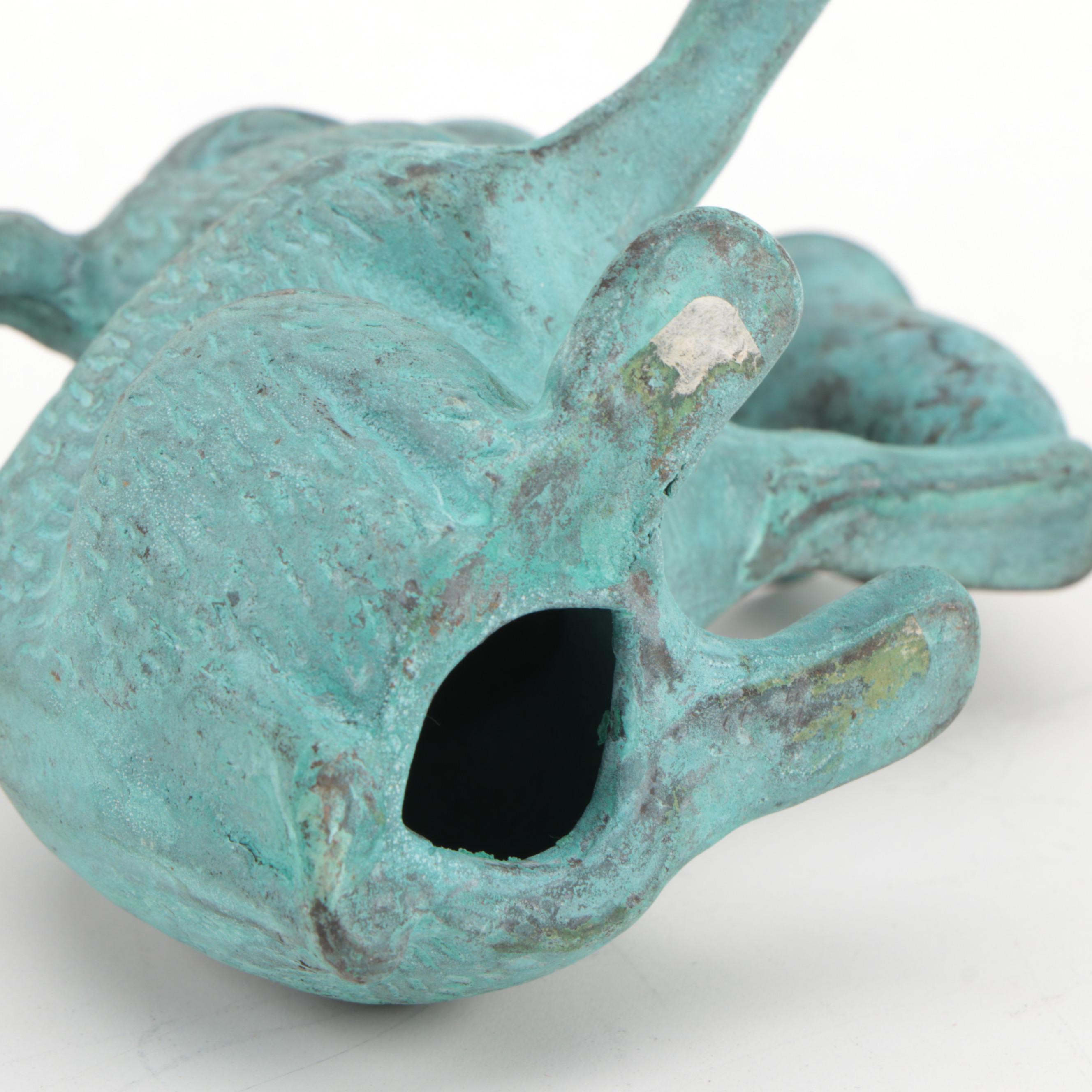 Bronze and Iron Animal Shaped Candle Holders, Late 20th Century EBTH